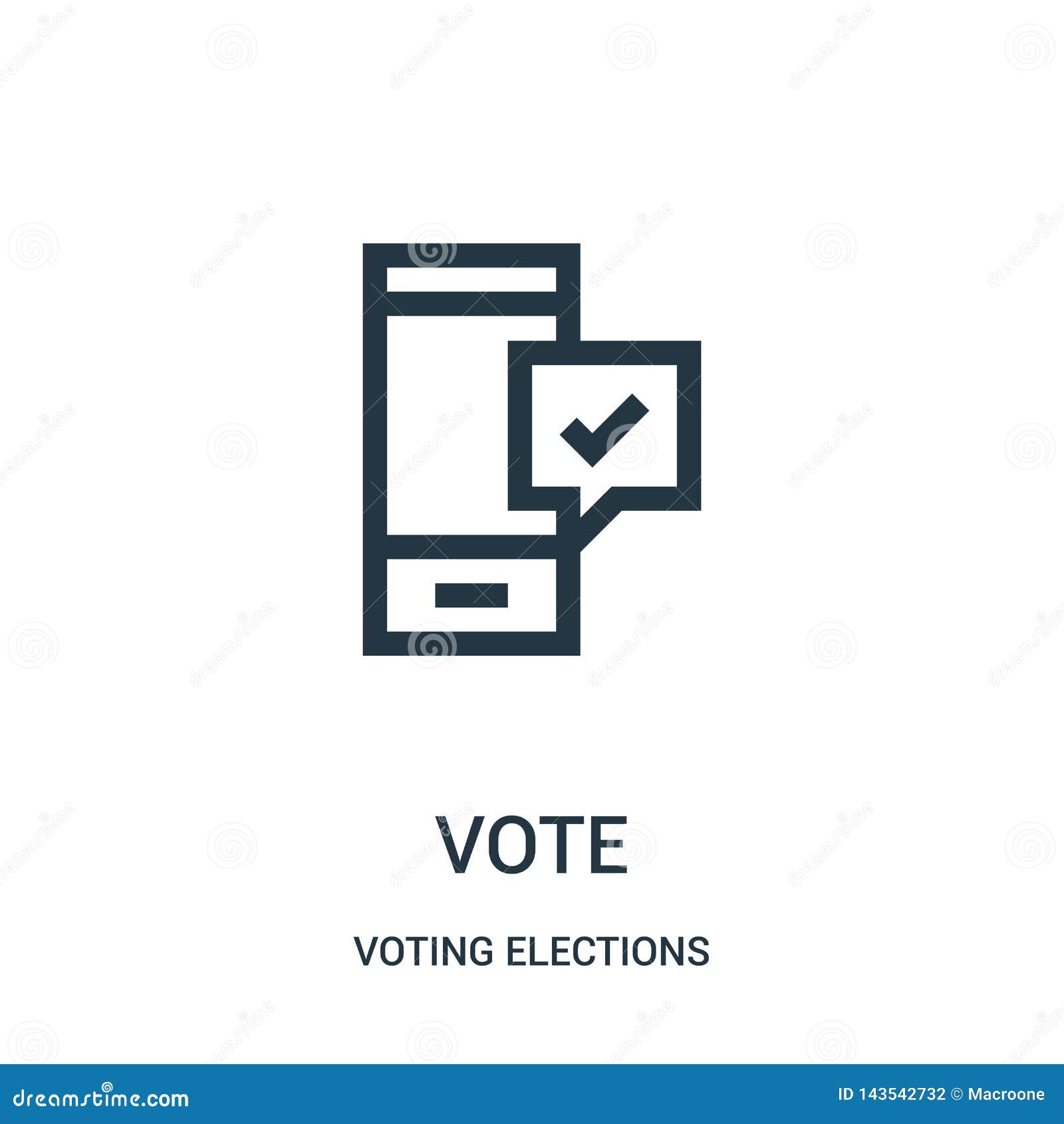 Vote Icon Vector From Voting Elections Collection Thin Line Vote Outline Icon Vector Illustration Stock Vector Illustration Of Design Line
