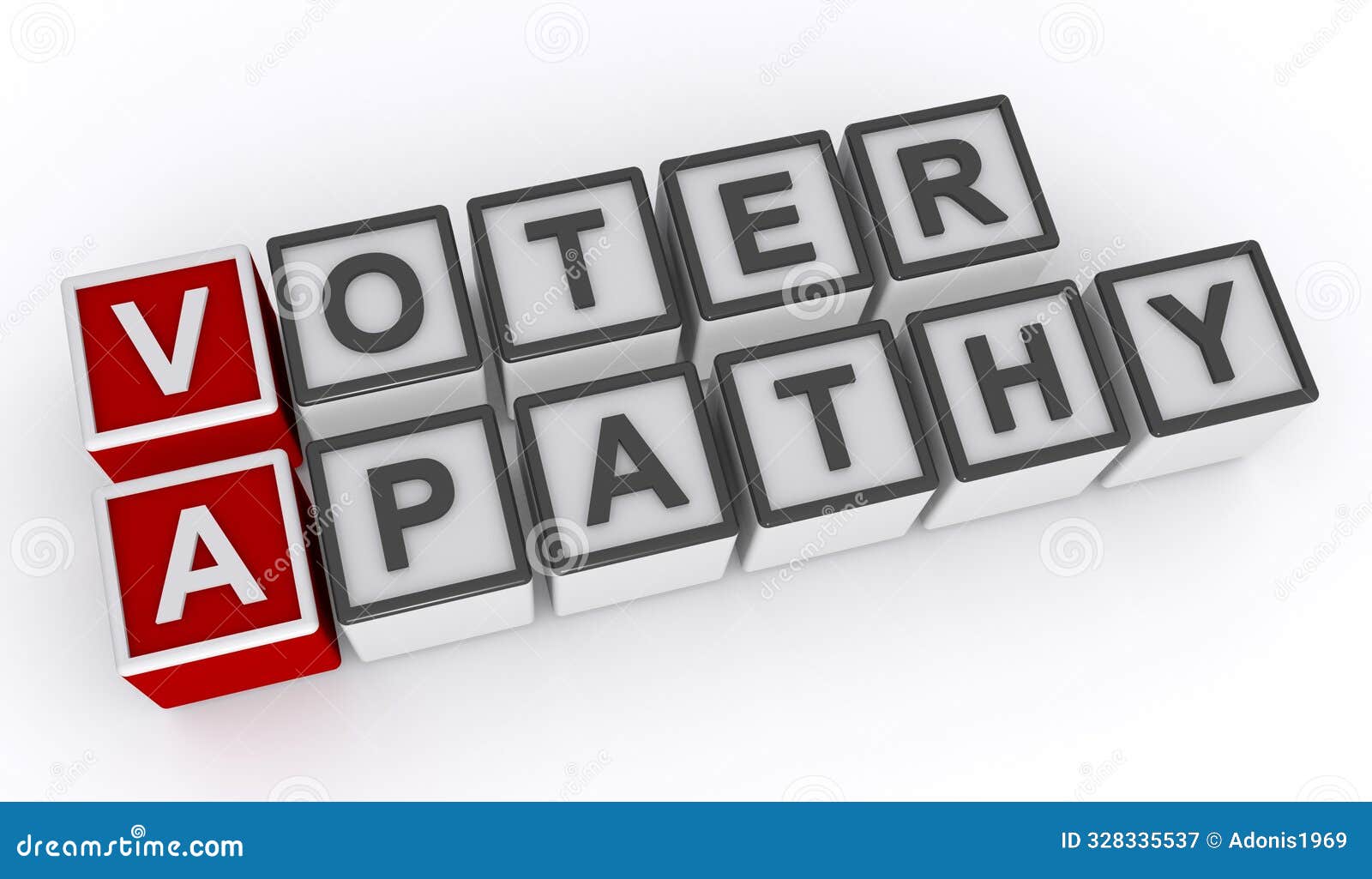 voter apathy word block on white