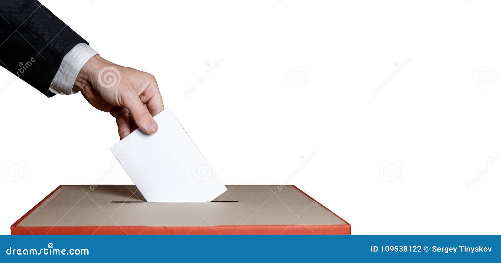 voter holds envelope in hand above vote ballot on . freedom democracy concept