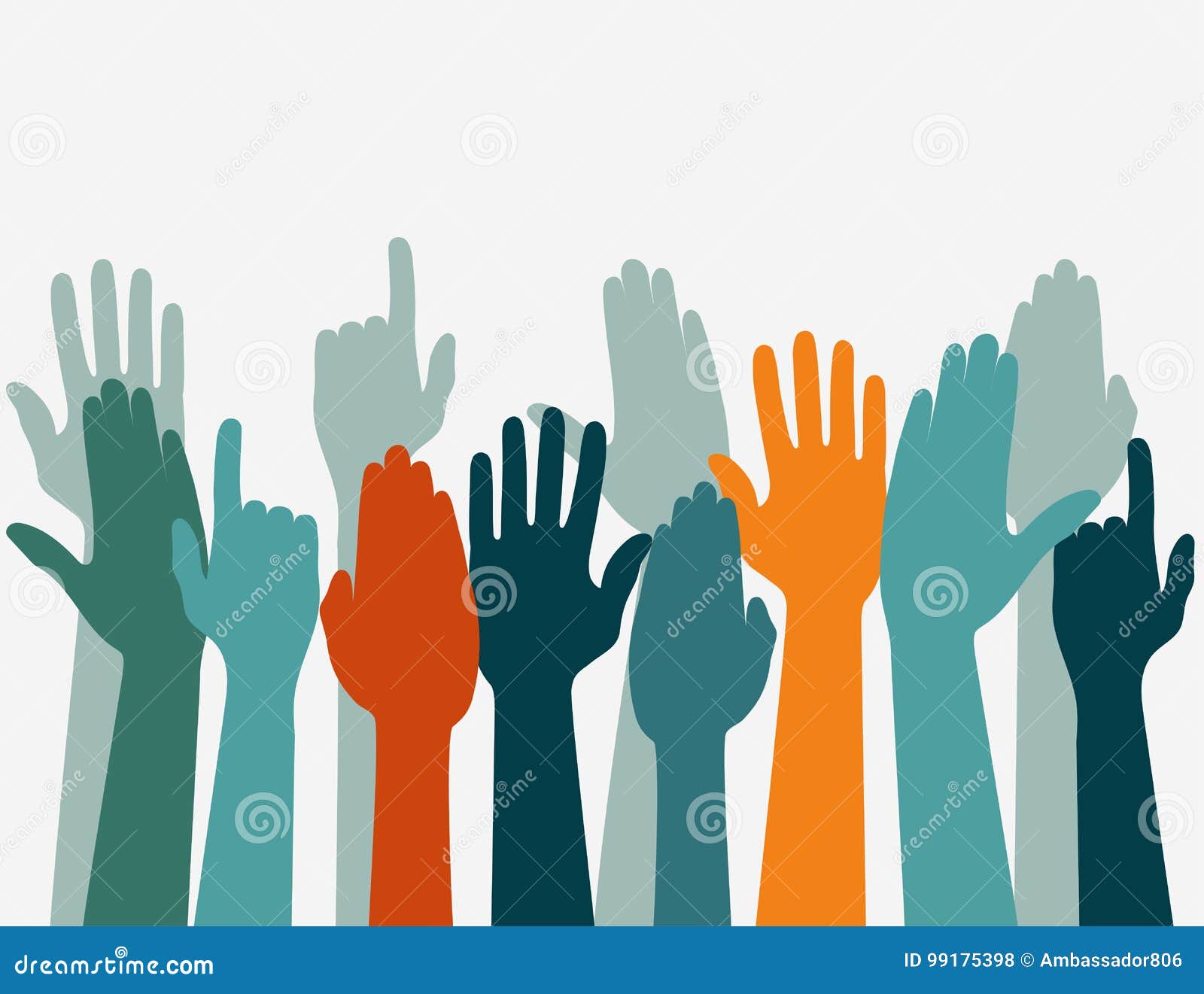 voting hand raised up, election concept. arms in the top