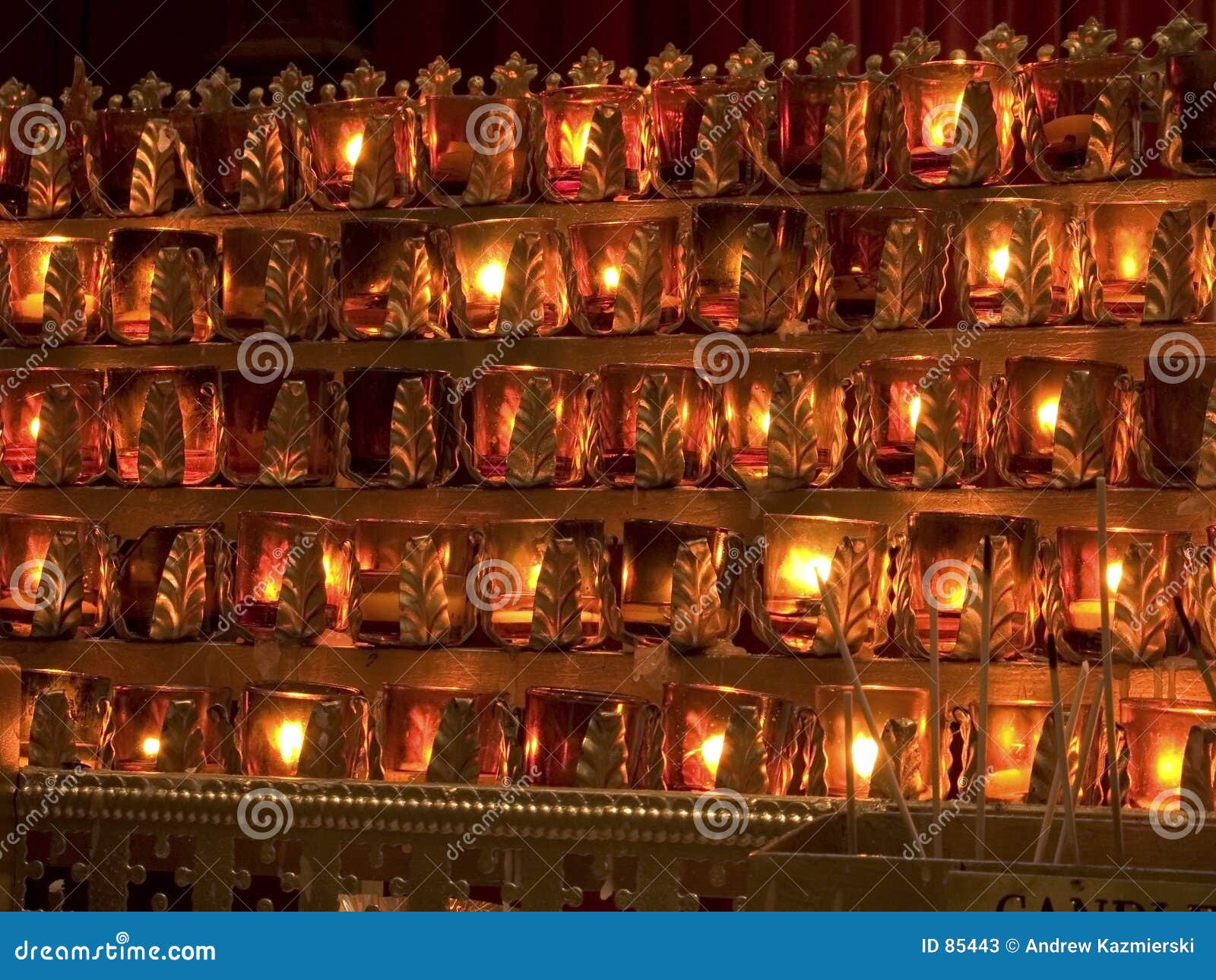 Votive Candles Lantern On The Grave In Slovak Cemetery. All Saints' Day