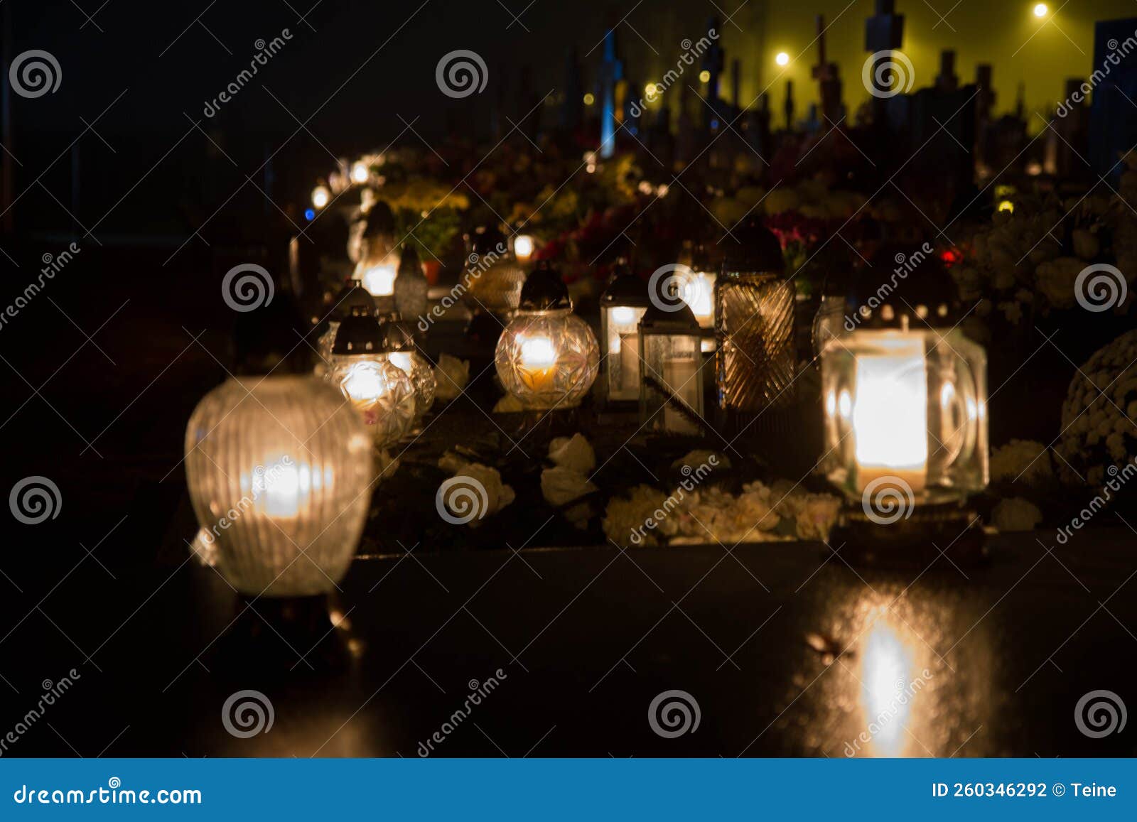Votive Candles at a Cemetery Stock Photo Image of graveyard, europe
