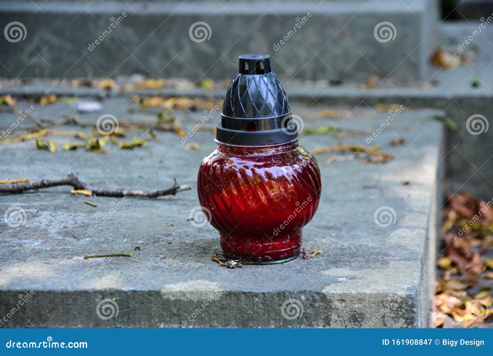 Votive Candles, Memorial Candles Light on Grave Stock Image Image of