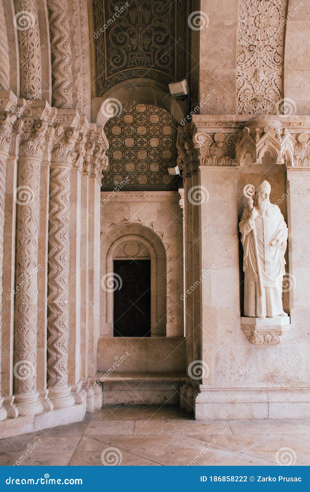 sculpture on the cathedral of our lady of hungary