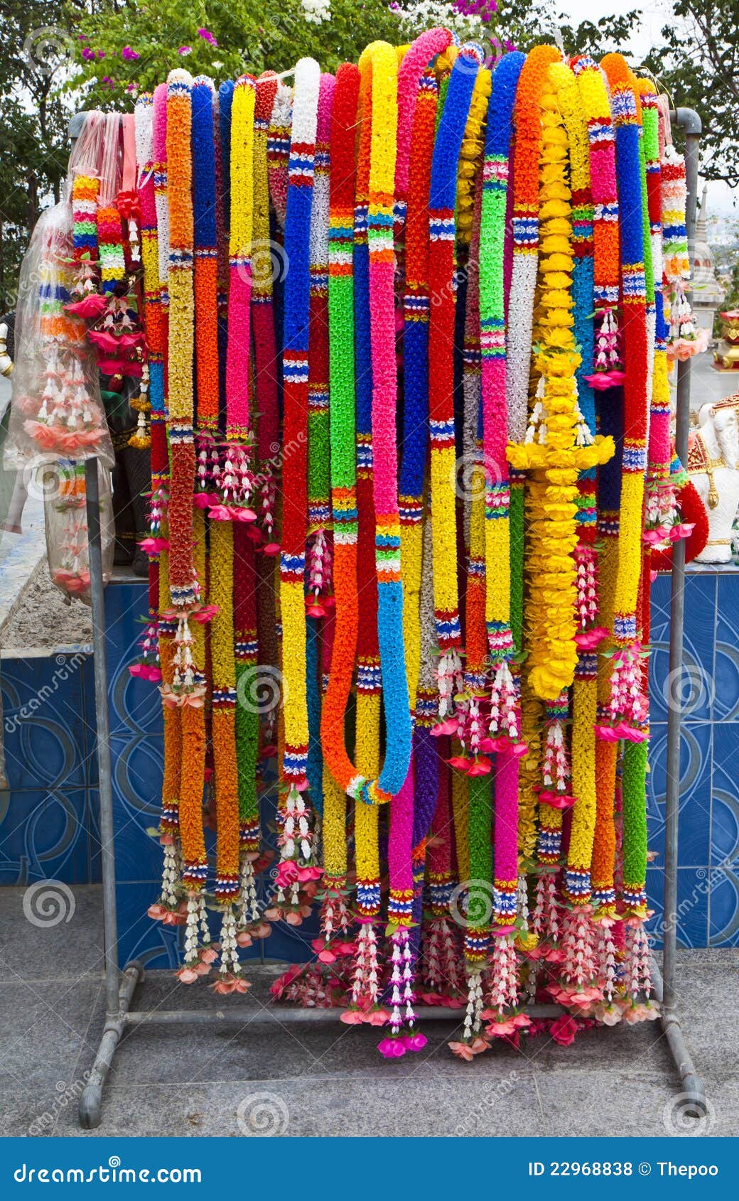A Votive Offering Garlands. Stock Photo Image of worship, hallow