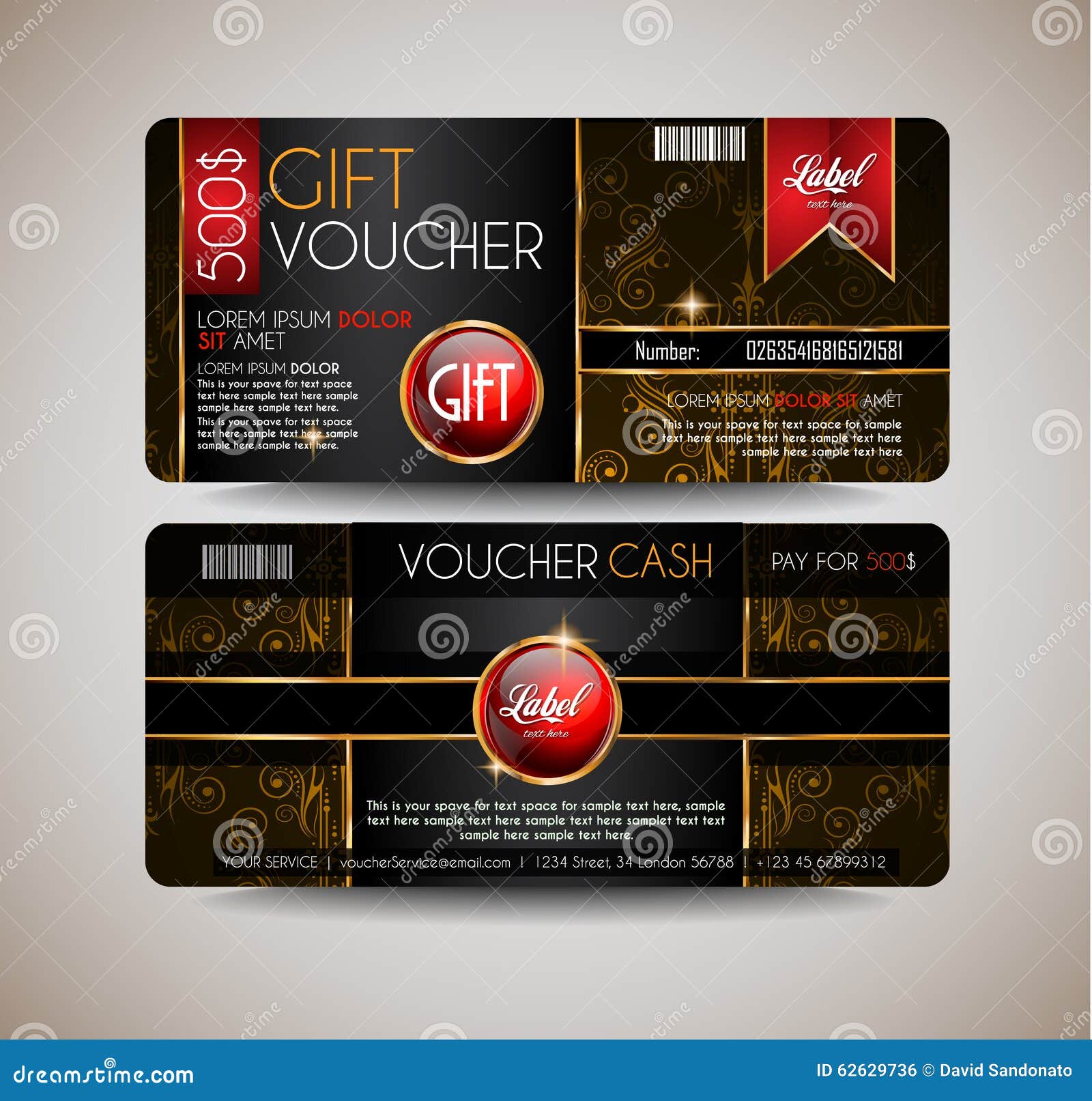 voucher gift card layout template for your promotional ,