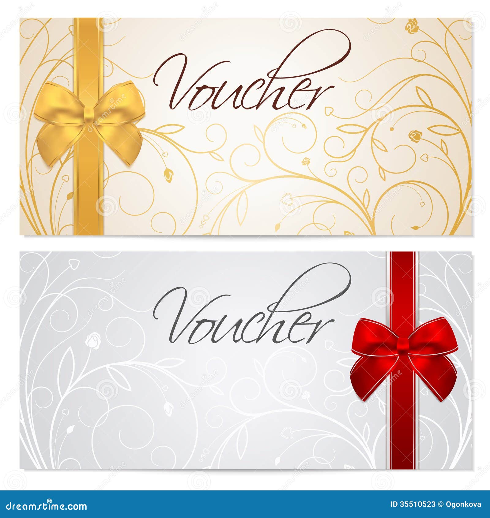 Voucher Gift Certificate Template Gold Pattern Stock Illustrations With Regard To Elegant Gift Certificate Template