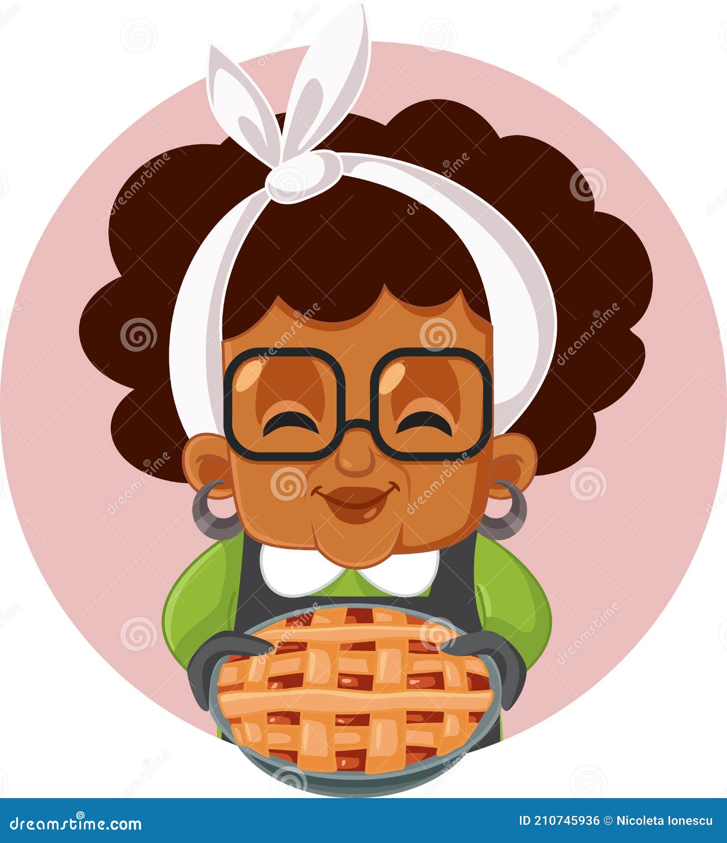 Dona De Casa Engraçada Dos Desenhos Animados Com Bolo. Dona De Casa De  Vetor Feliz Com Produtos De Padaria. Mulher Bonita No Velho Estilo Retrô.  Jovem Senhora Fazendo Torta. Ilustraciones svg, vectoriales