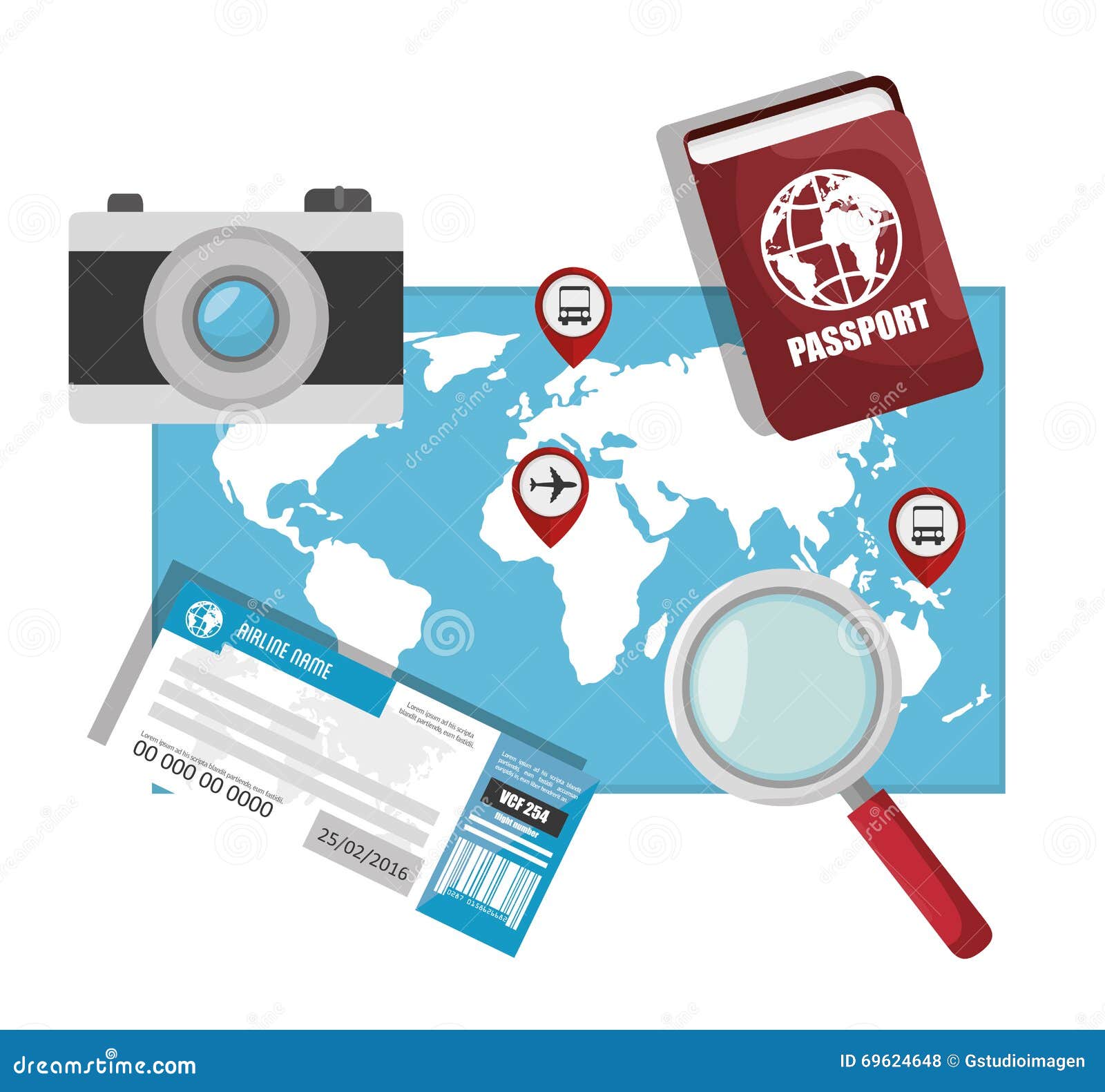 Voyage Autour De La Conception Du Monde Illustration Stock