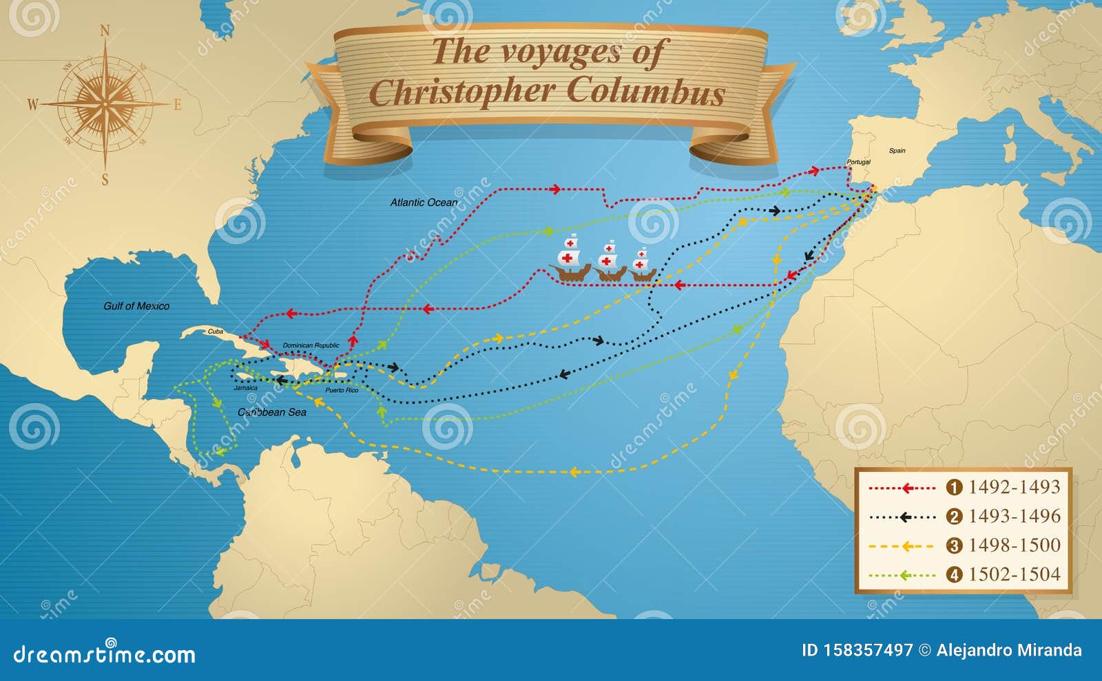 christopher columbus 1492 voyage map