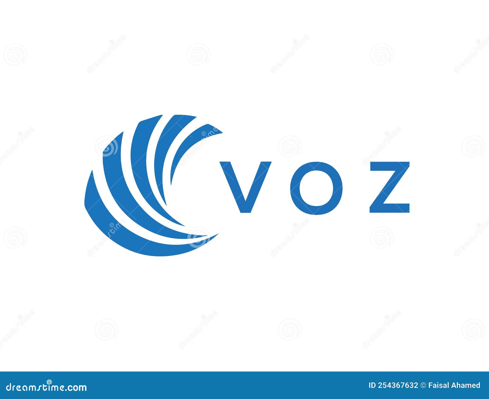 voz letter logo  on white background. voz creative circle letter logo