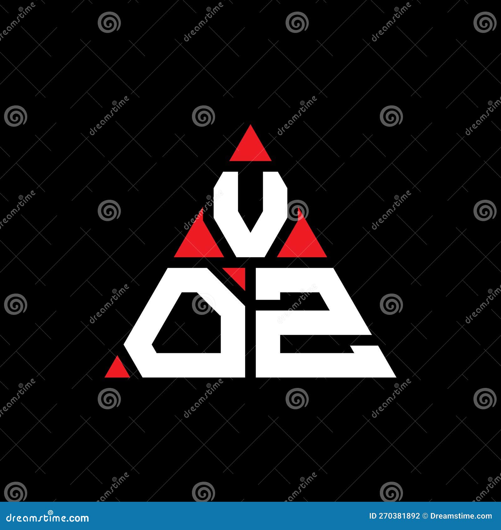 voz triangle letter logo  with triangle . voz triangle logo  monogram. voz triangle  logo template with red