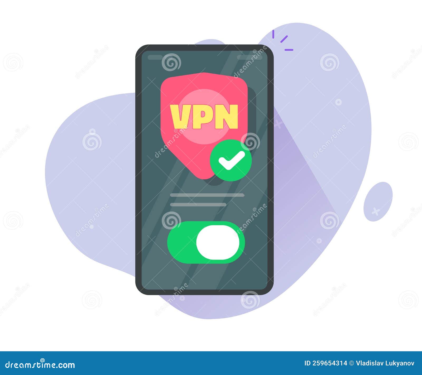 VPN Secure on Cell Phone Icon Vector or Cellphone Smartphone Mobile