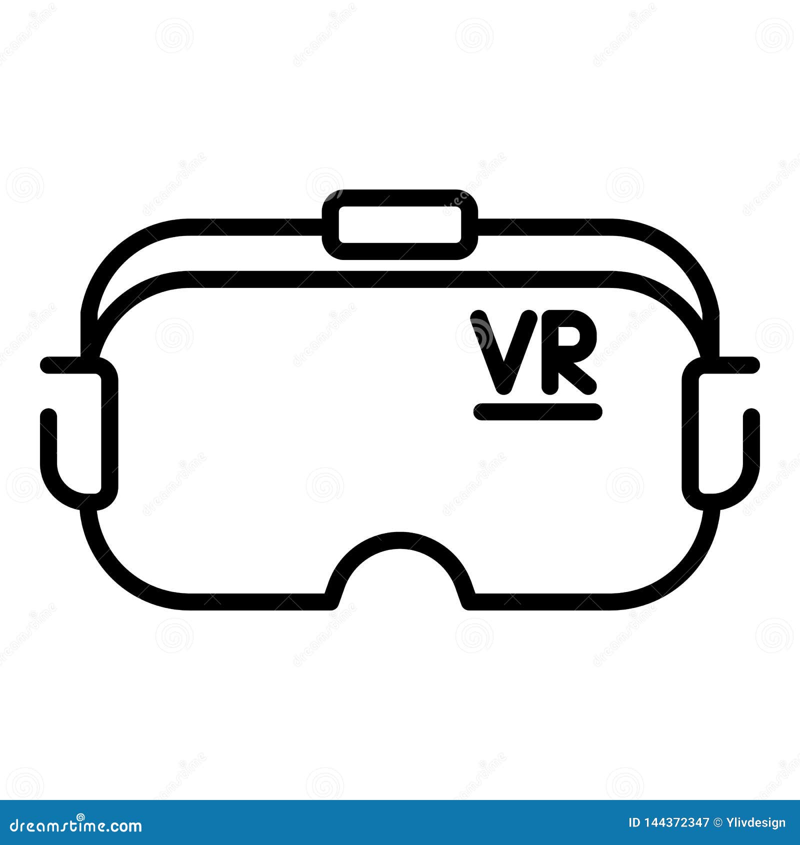 Vr Goggles Icon, Outline Style Stock Vector Illustration of black