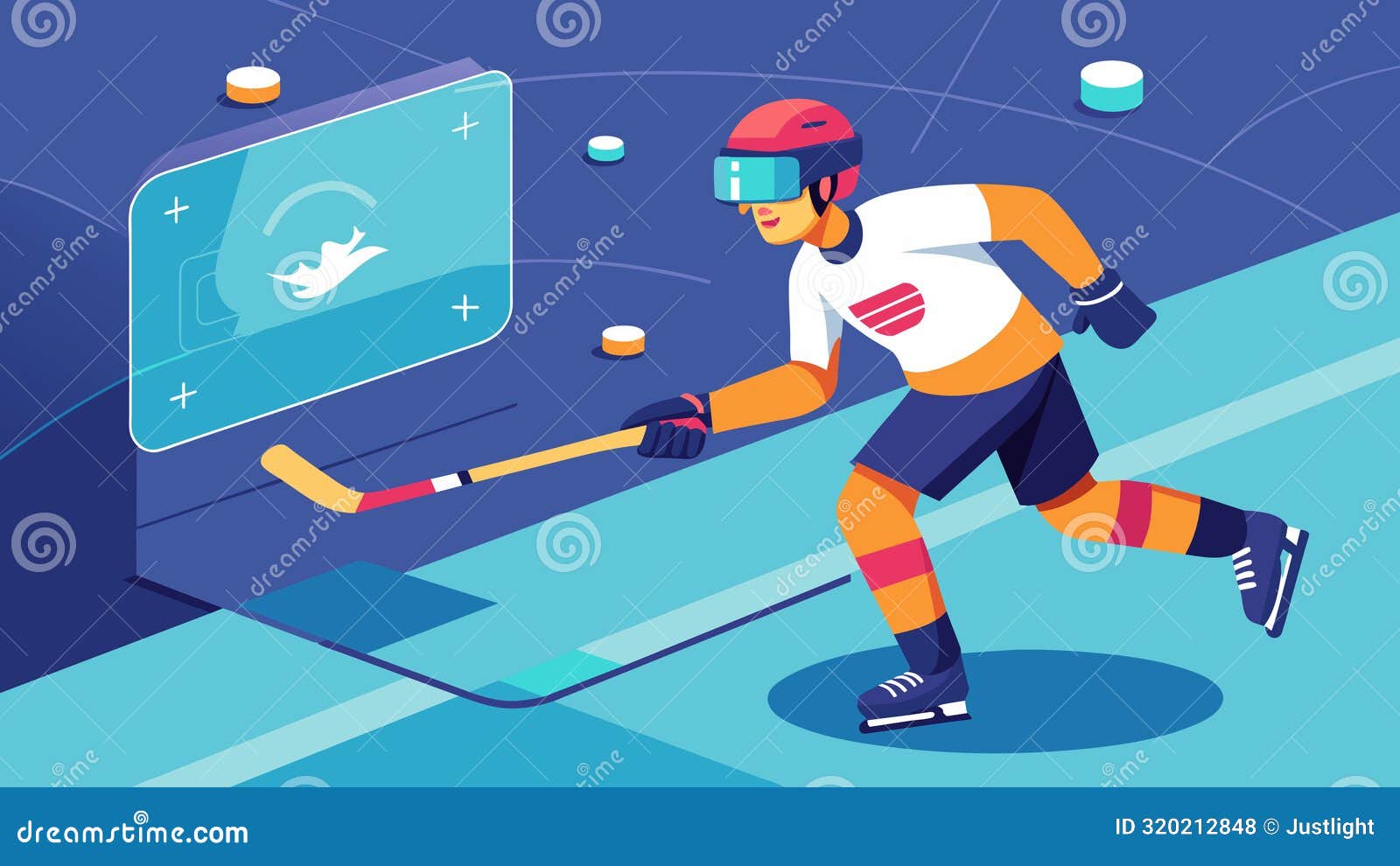 a vr hockey training module that utilizes motion tracking to improve players stickhandling abilities and reaction time