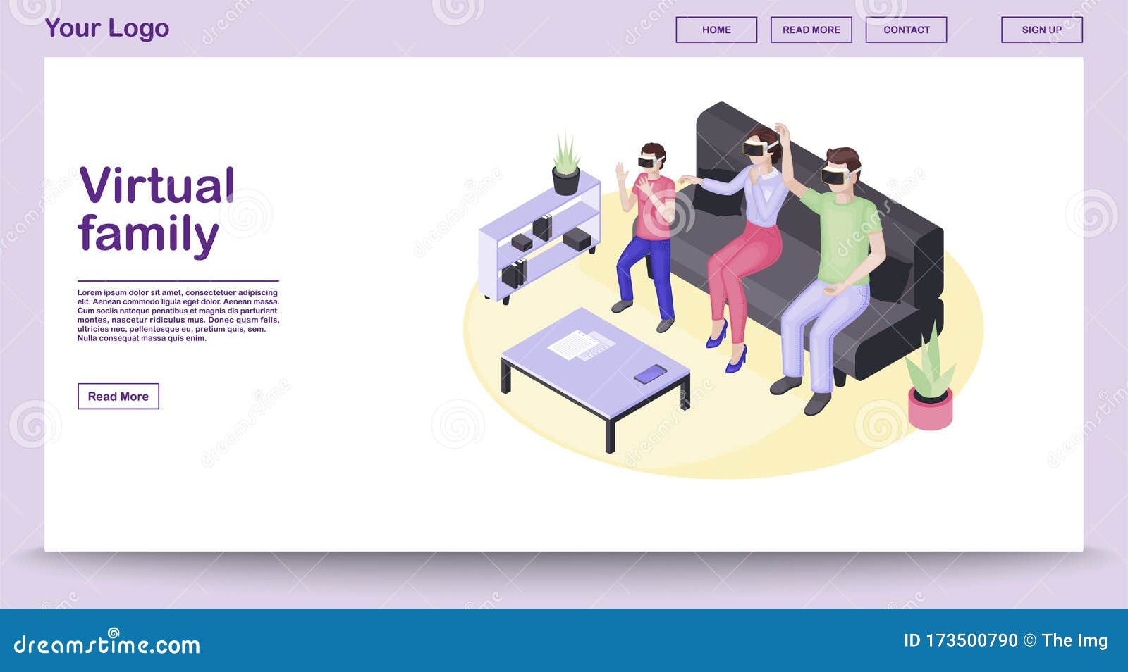 Vr Players Isometric Website Template Stock Vector Illustration Of Modern Cyberspace 173500790