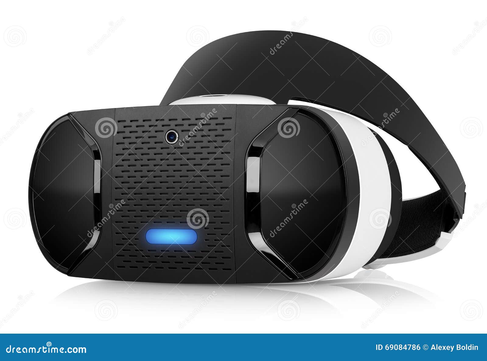vr virtual reality headset half turned front view