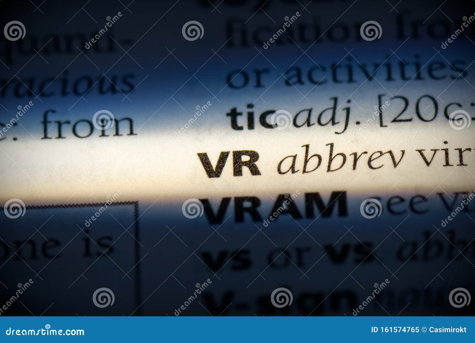 Vr stock image. Image of text, info, word, book, meaning 161574765