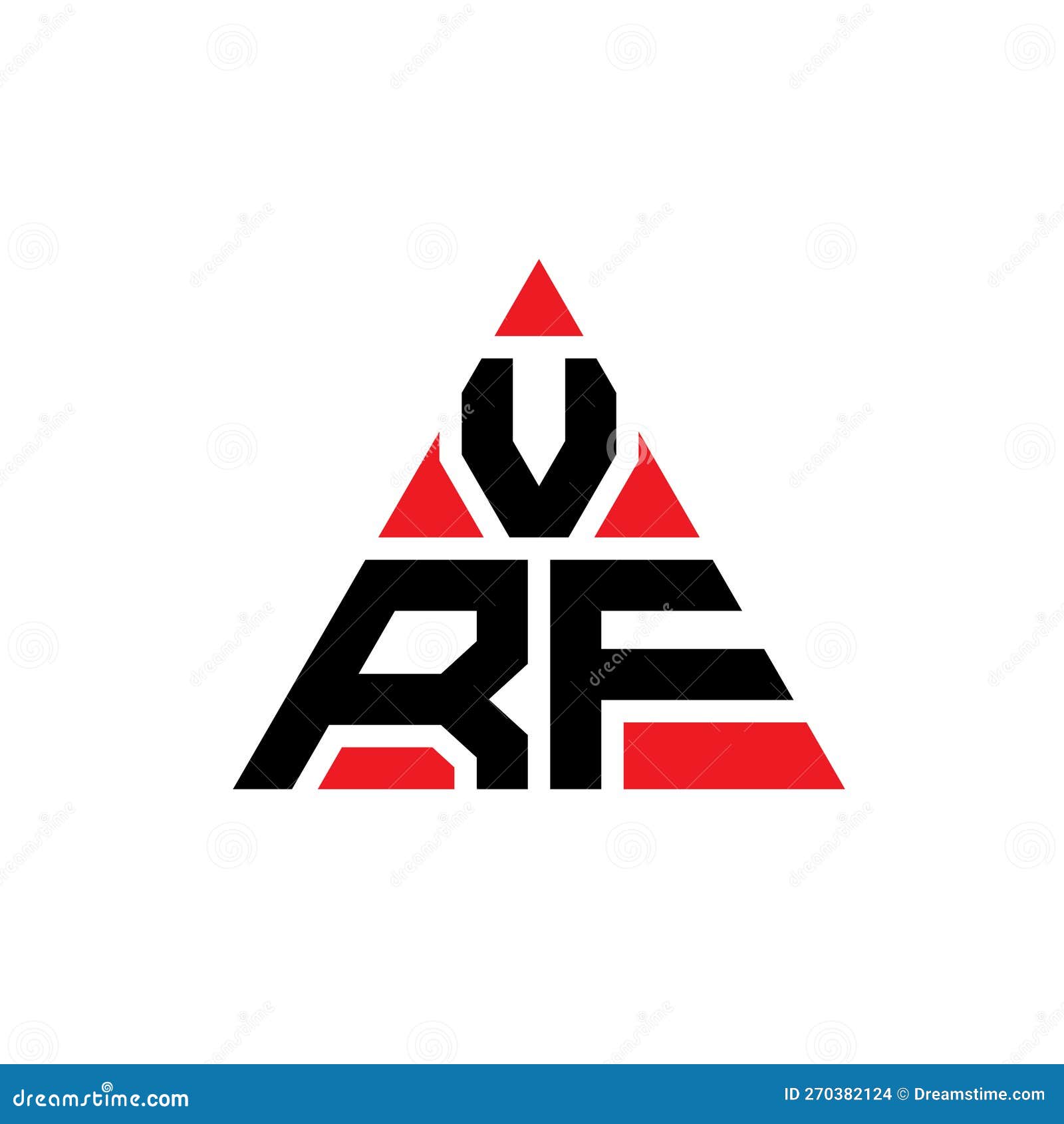 vrf triangle letter logo  with triangle . vrf triangle logo  monogram. vrf triangle  logo template with red