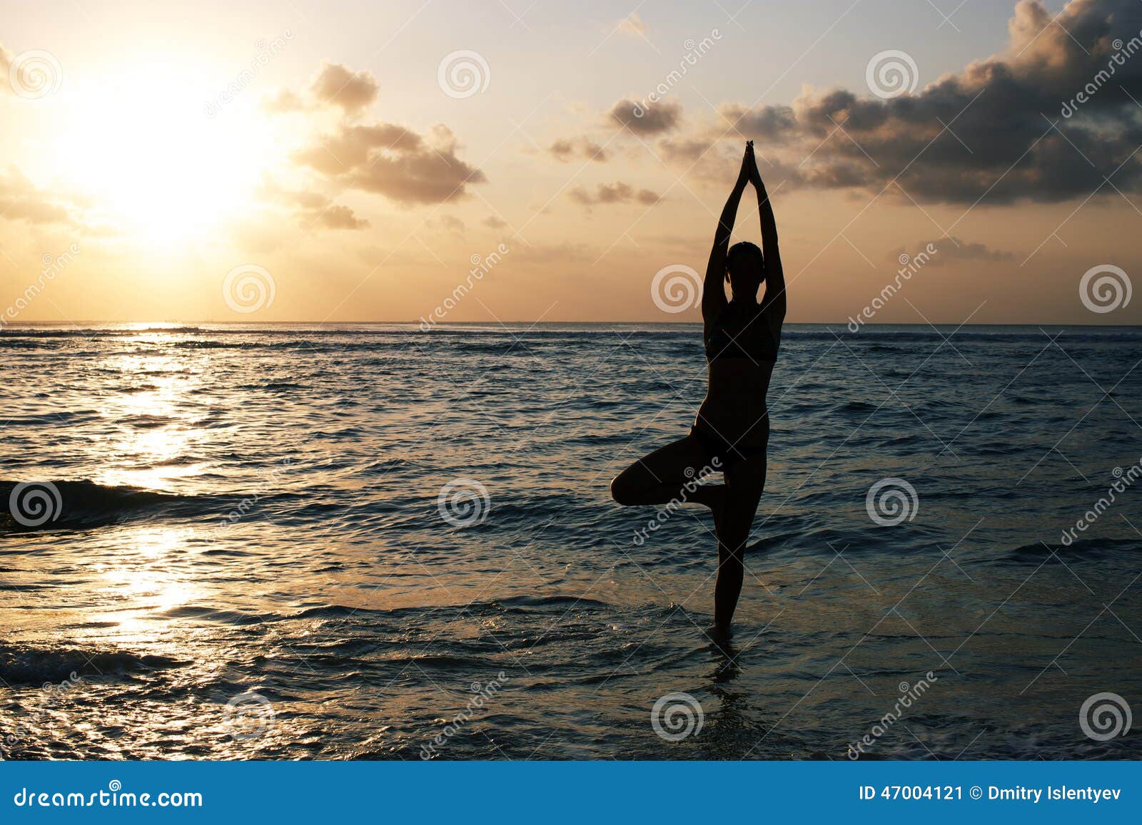 Vrikshasana Tree Pose from Yoga Stock Image - Image of class, beach ...