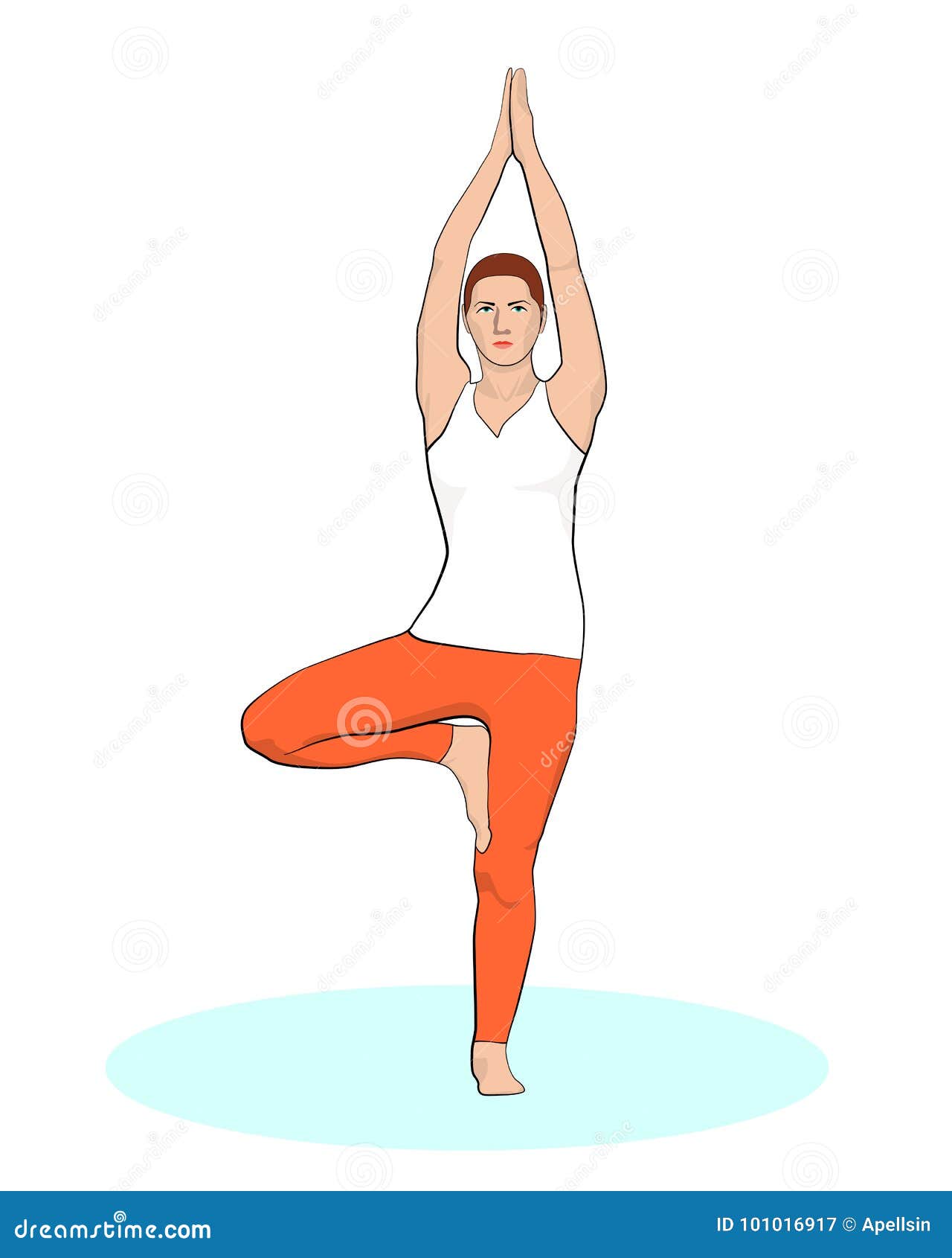 Premium Vector | Woman practicing yoga in the tree pose with lotuses asana  vrikshasana for healthy lifestyle