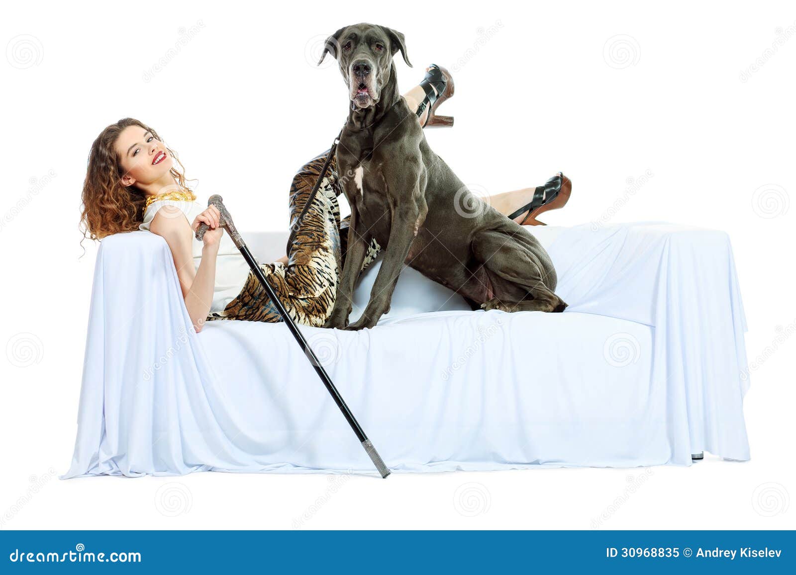 Vrouw en hond stock afbeelding. Image of honds, meisje 30968835