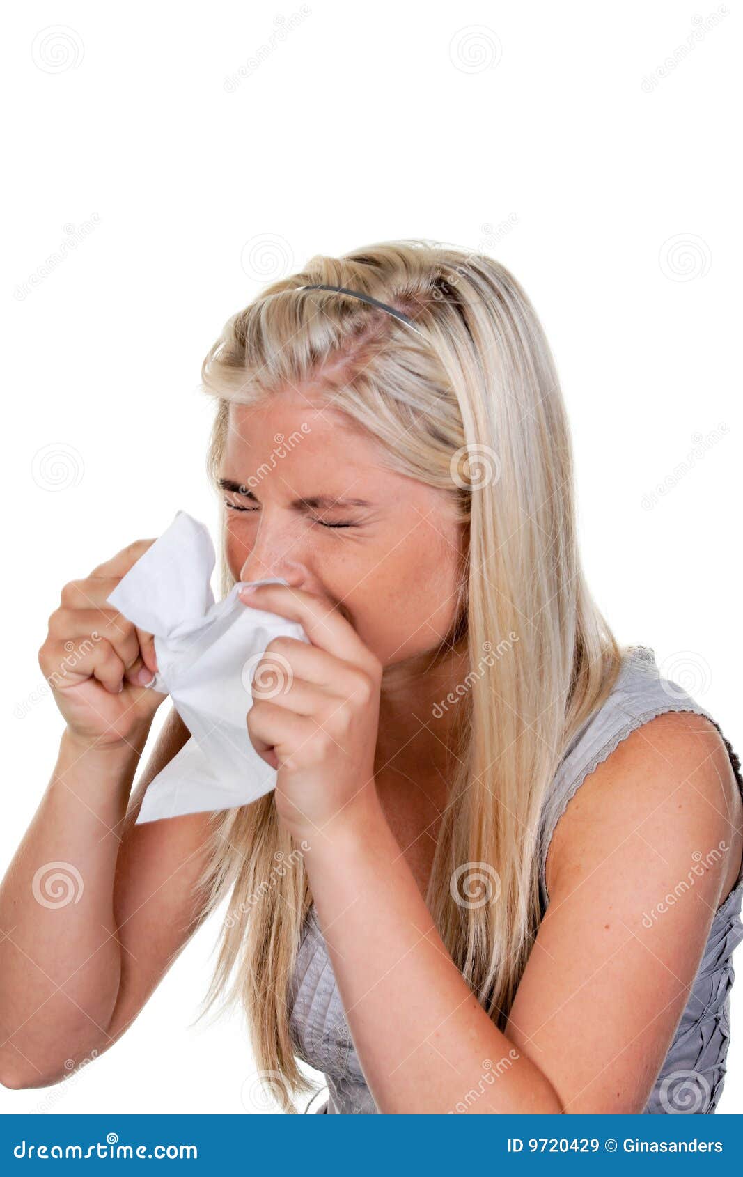 Vrouw Met Allergie En Hooikoorts Stock Afbeelding Image of meisje