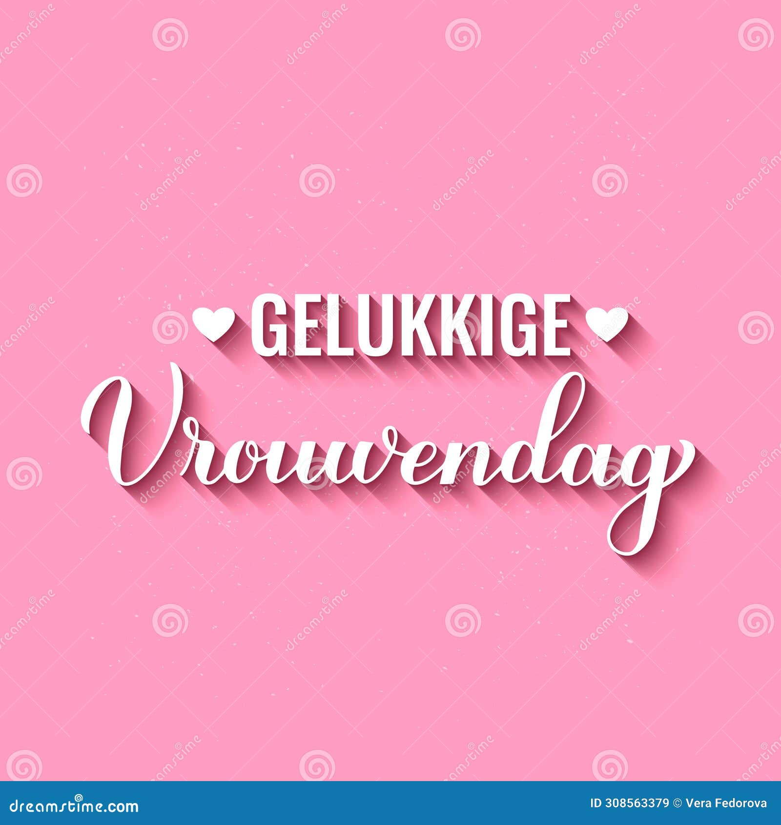 vrouwendag - happy womens day in dutch. calligraphy hand lettering on pink background. international womans day
