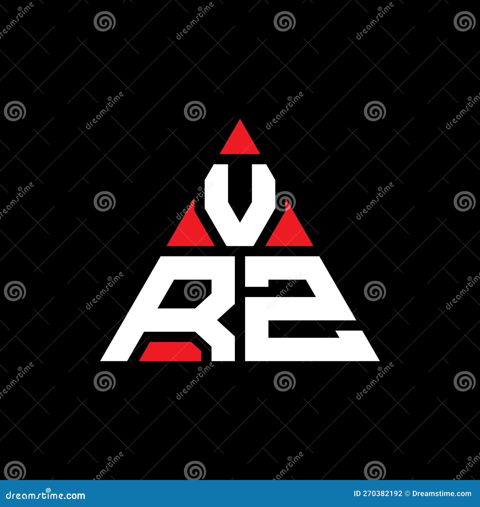 vrz triangle letter logo  with triangle . vrz triangle logo  monogram. vrz triangle  logo template with red