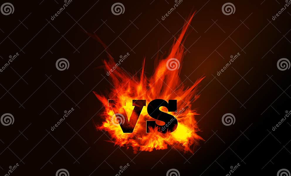 VS Comparison of a Vector Background with a Fiery Flame Stock Vector ...