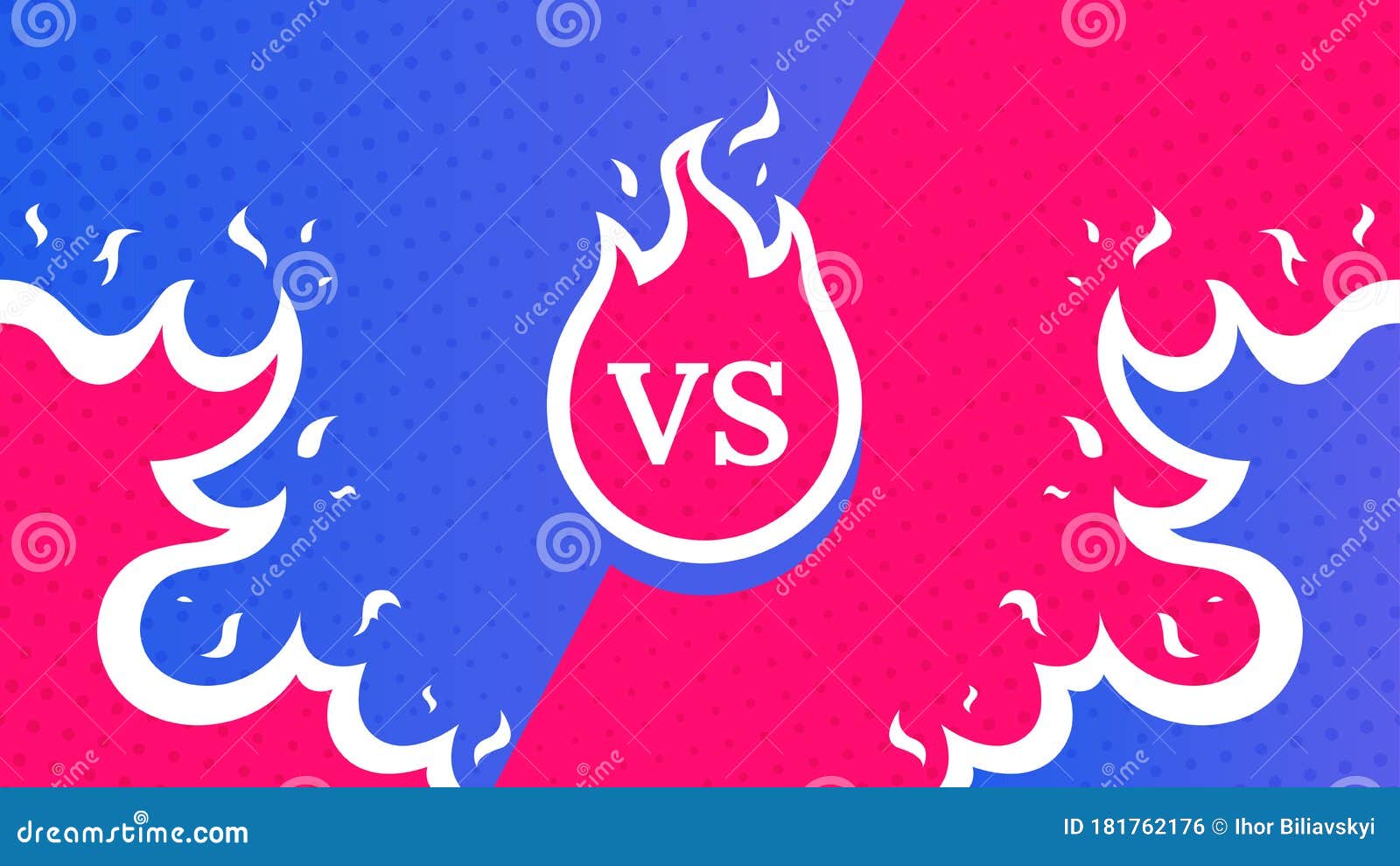 Vs Screen. Blue and Red Abstract Versus Background. Fire Concept. Fight ...