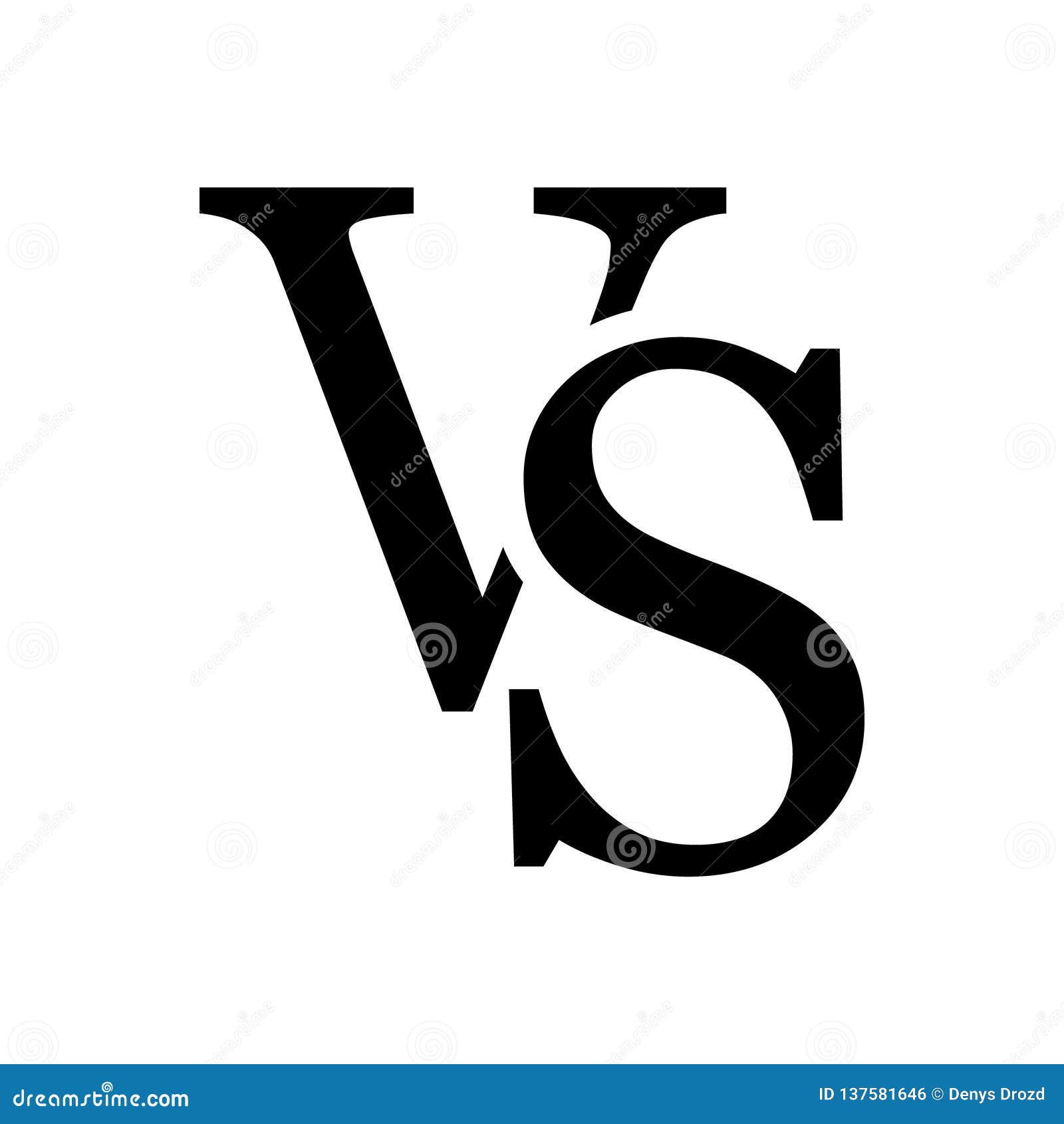 Vs Versus Letters Vector Logo Icon Isolated On White Background