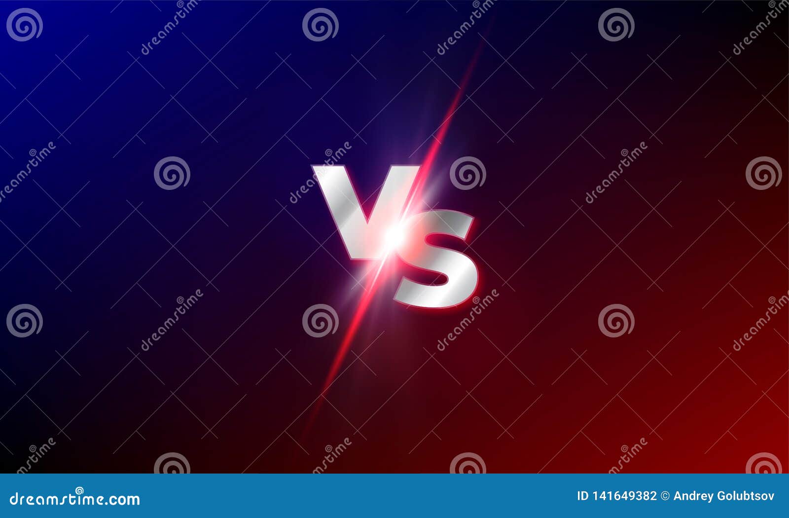 vs versus  background. red and blue mma fight competition vs light blast sparkle