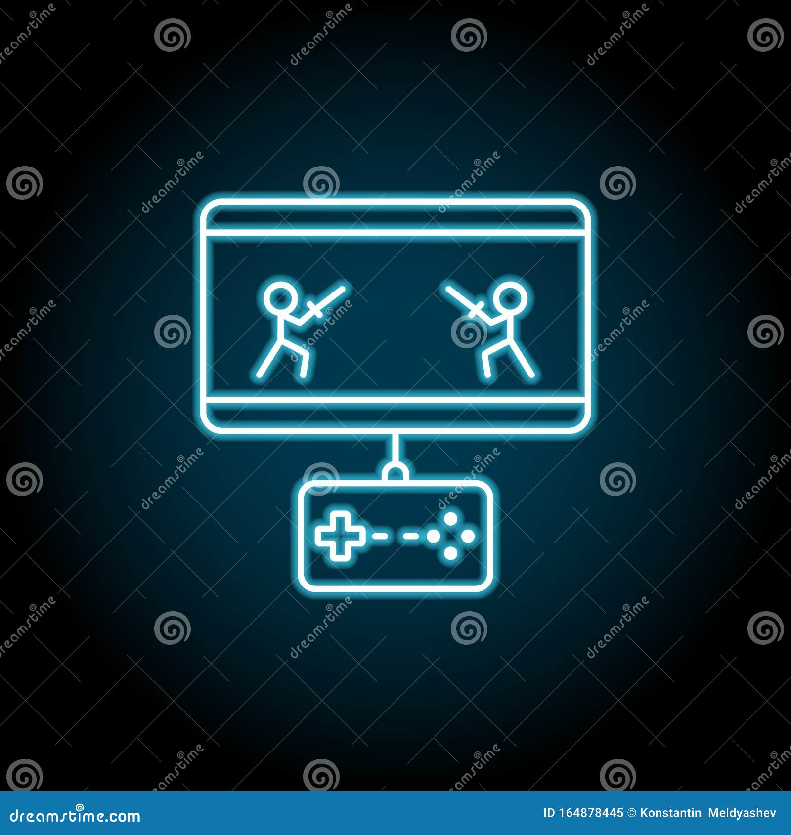 Vs Wars Game Game Controller Blue Neon Icon Simple Thin Line Outline Vector Of Esport Icons For Ui And Ux Website Or Mobile Stock Illustration Illustration Of Competition Play