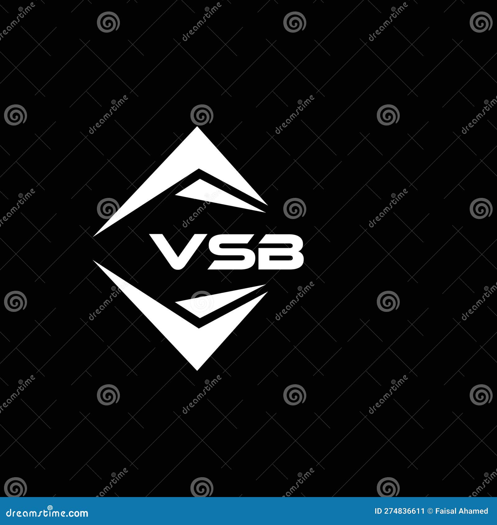 vsb abstract technology logo  on black background. vsb creative initials letter logo concept