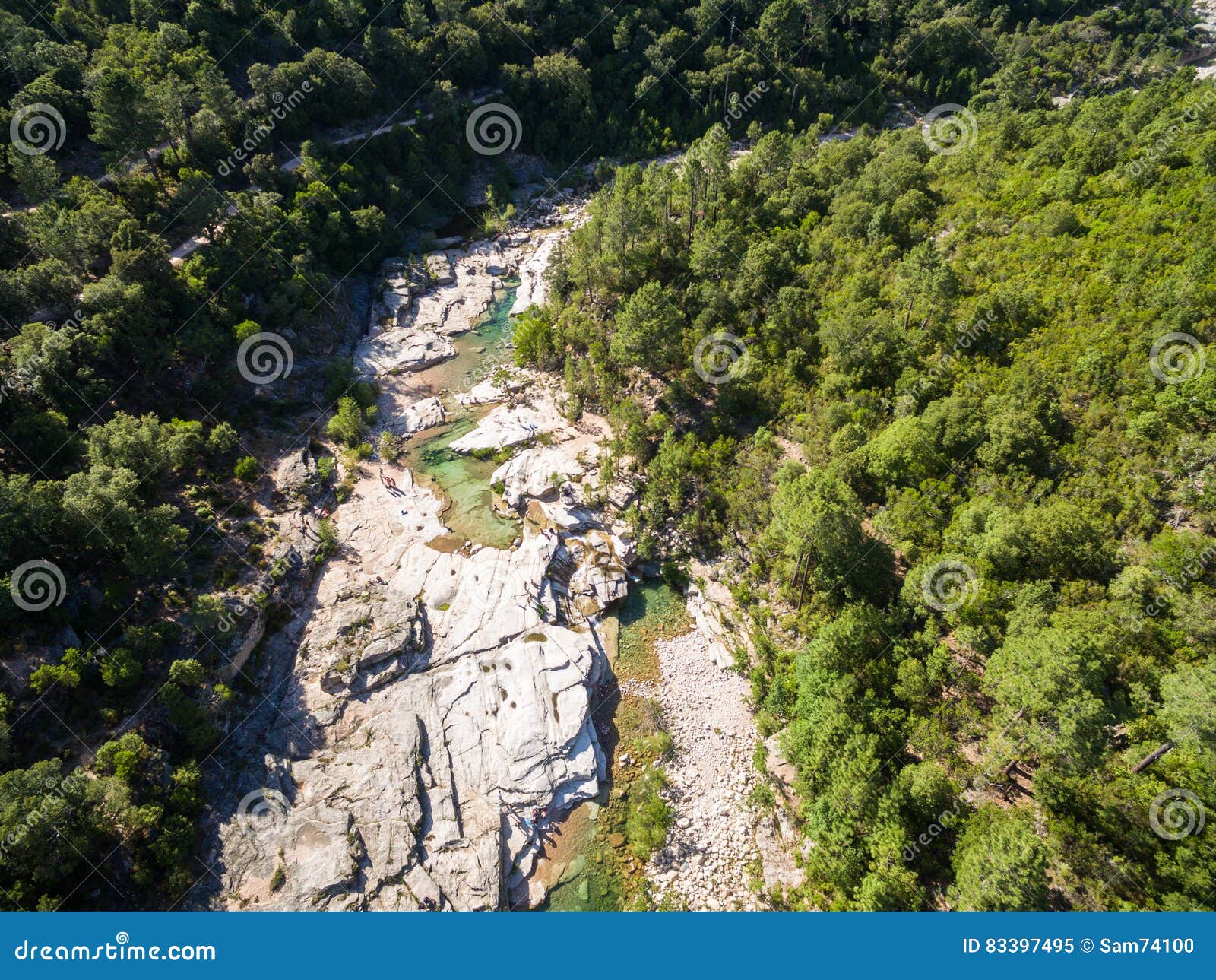 Vue Aérienne De Piscine Naturelle De Cavu Près De Tagliu Rossu Et De