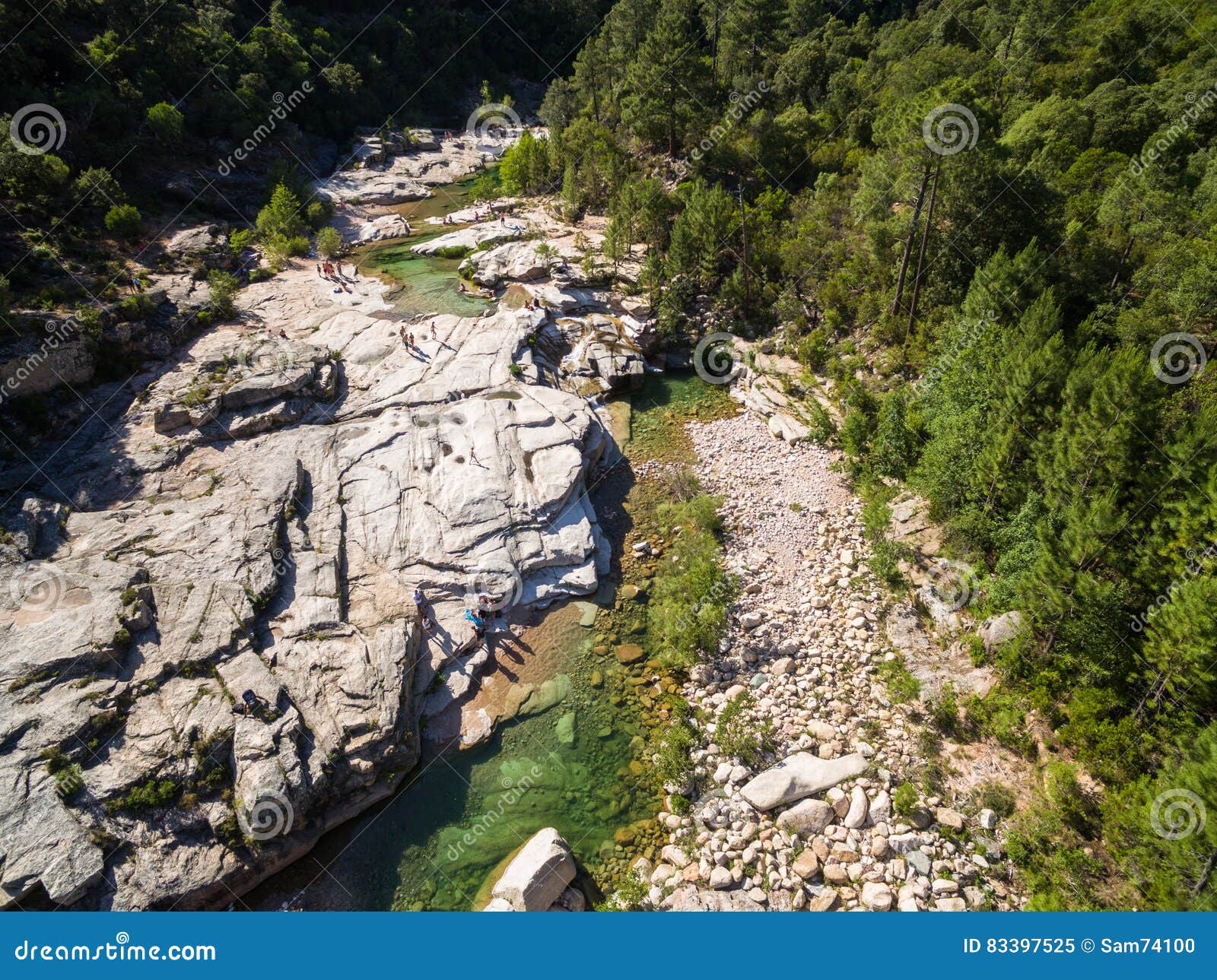 Vue Aérienne De Piscine Naturelle De Cavu Près De Tagliu Rossu Et De