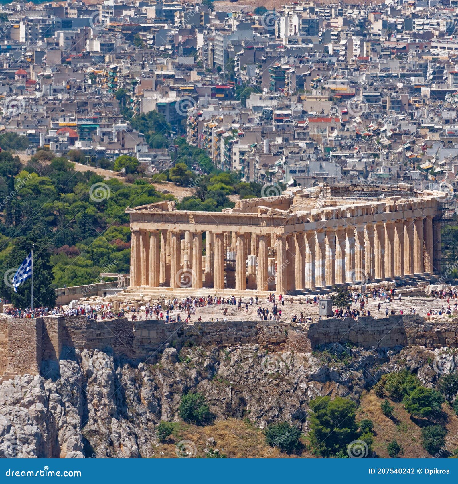 Vue Aérienne De La Grèce Athènes Avec Le Temple Antique De Parthénon