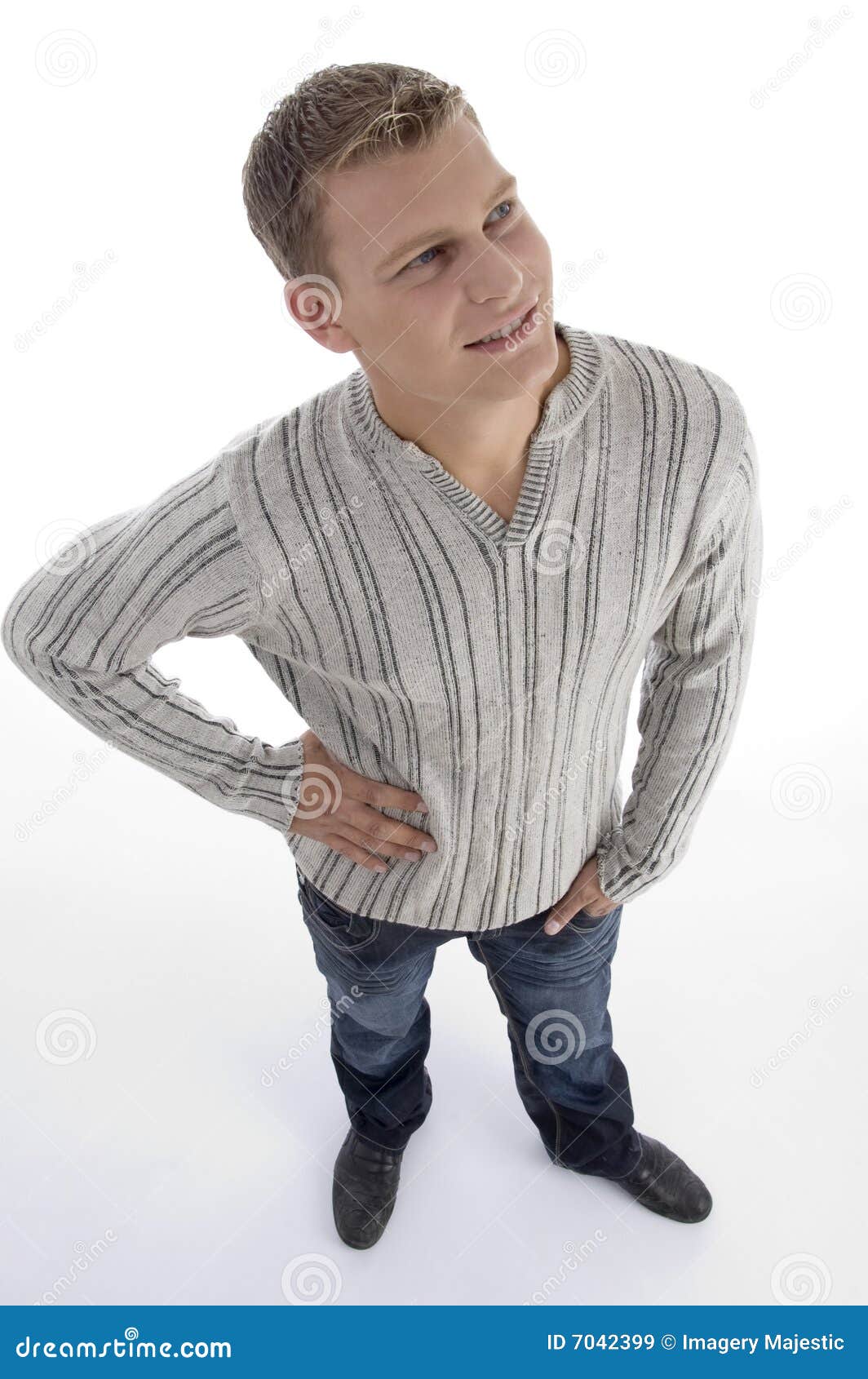 Vue courbe d'homme debout image stock. Image du blanc 7042399