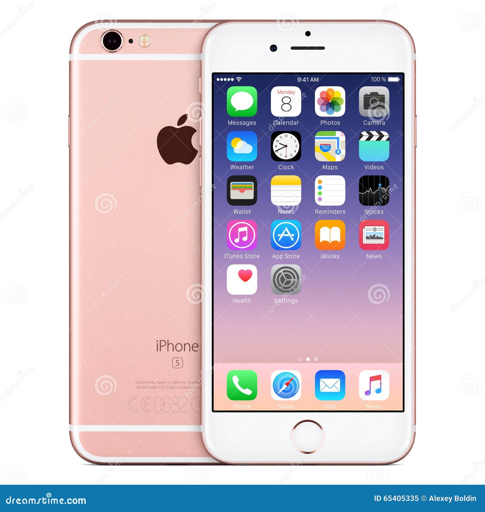 Vue De Face De L'IPhone 6s De Rose Gold Apple Avec IOS 9 Sur L.
