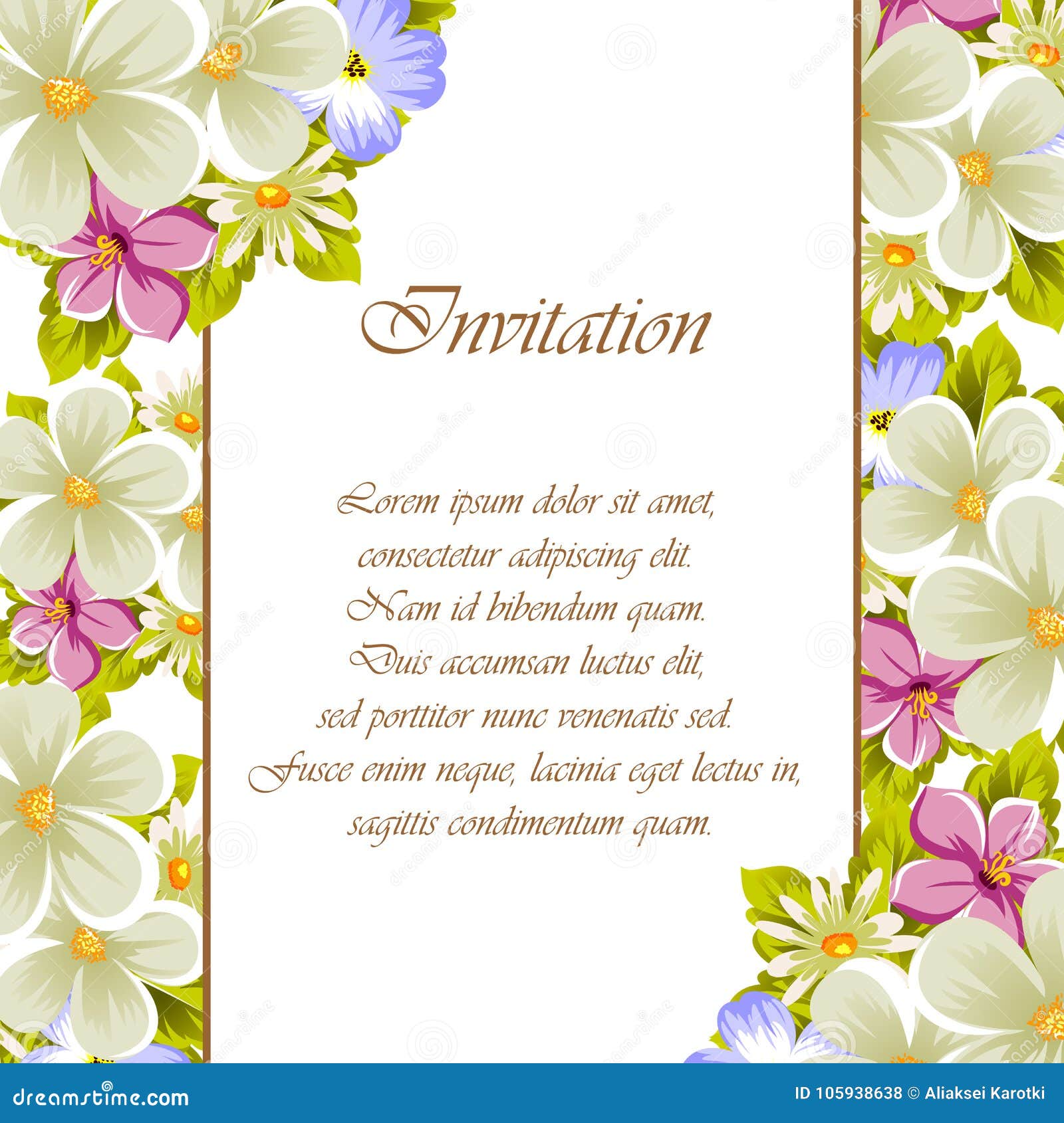 Vue De Quelques Fleurs Pour La Conception Des Cartes Invitations Saluant Pour L Anniversaire Mariage Partie Vacances Celebr Illustration Stock Illustration Du Retrait Decoration