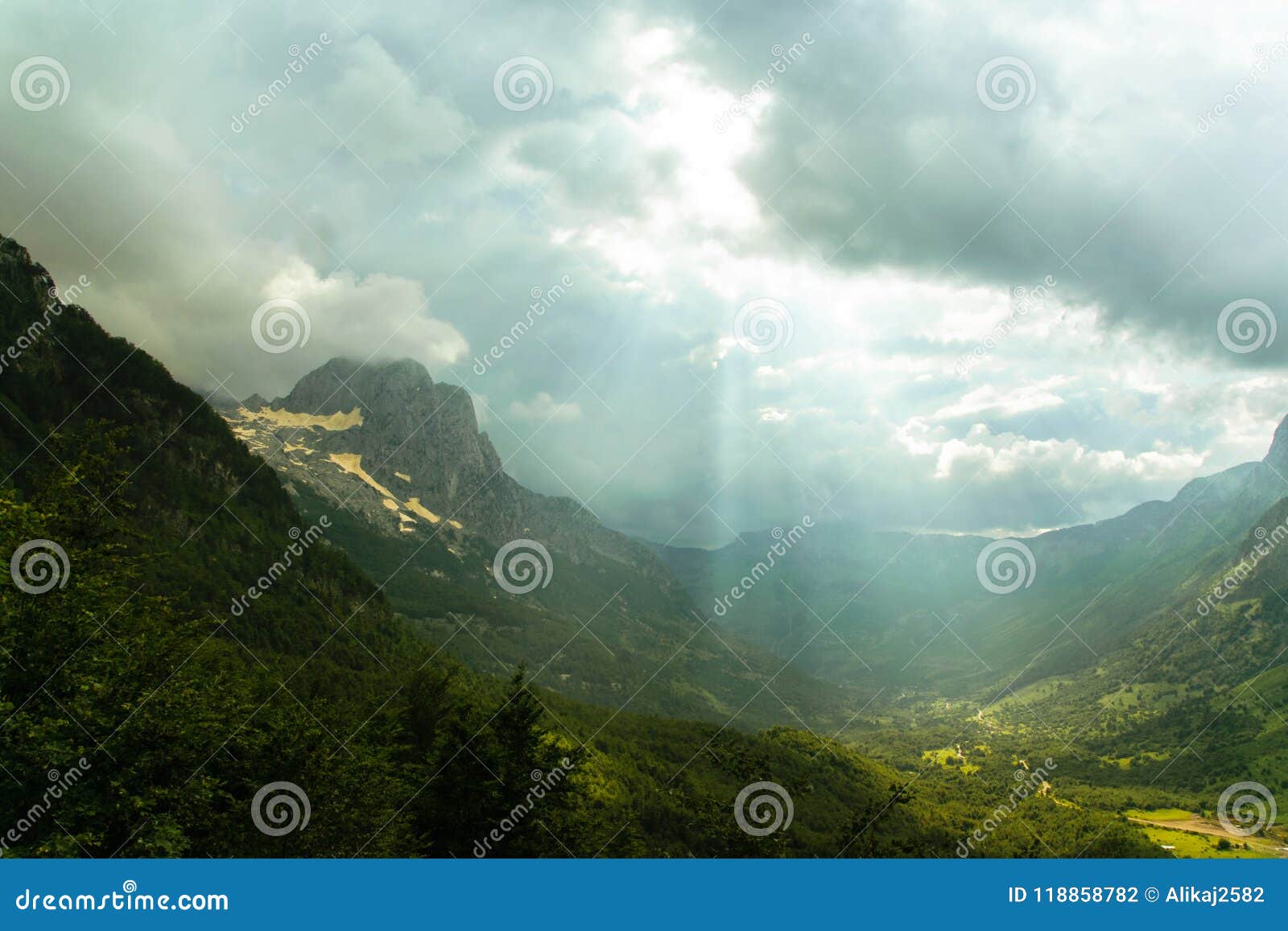 Vue Paradisiaque Scenique De Paysage Des Montagnes Albanaises D Alpes Photo Stock Image Du Horizontal Montagnes