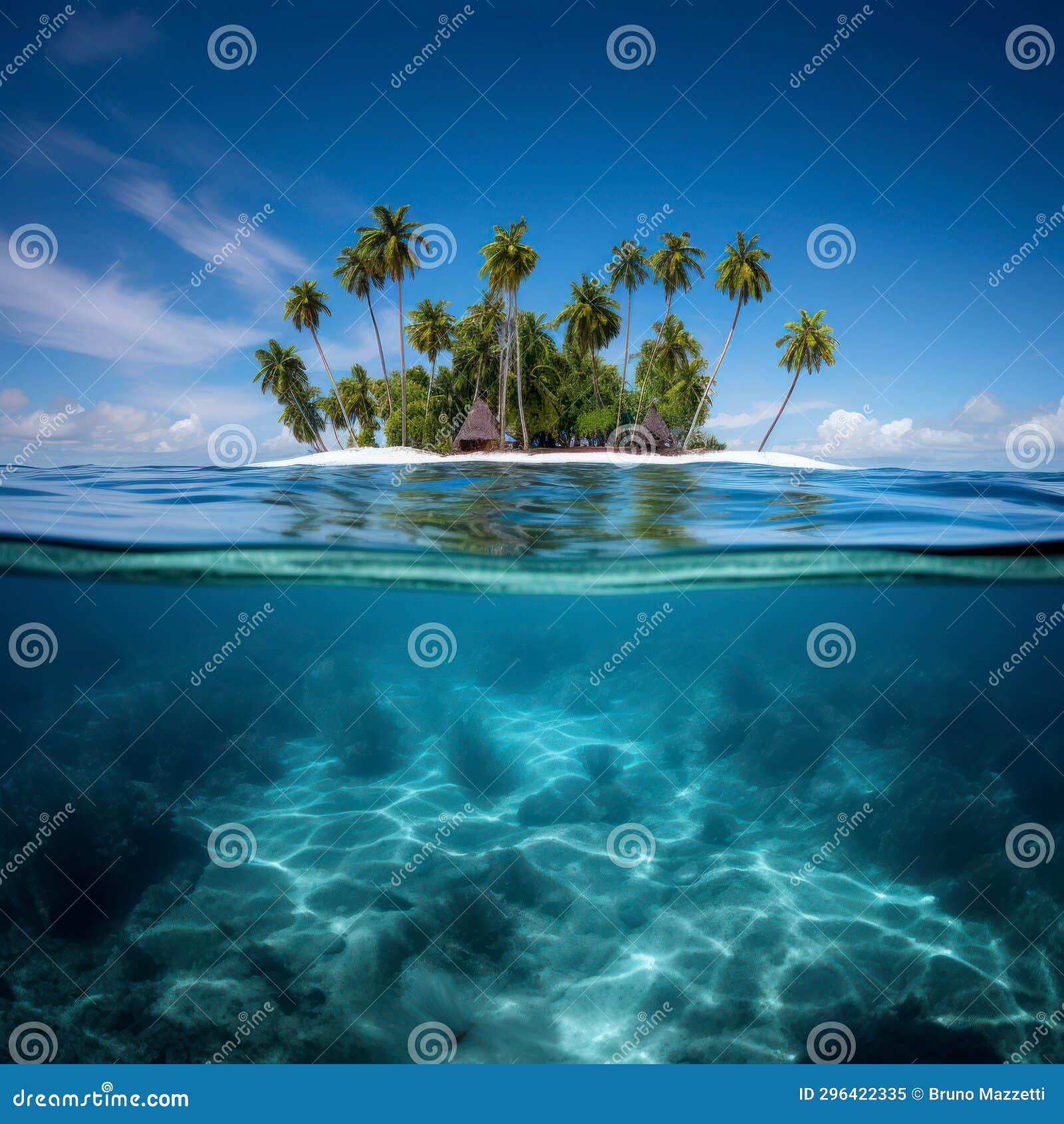 tropical island paradise above and below the waterline