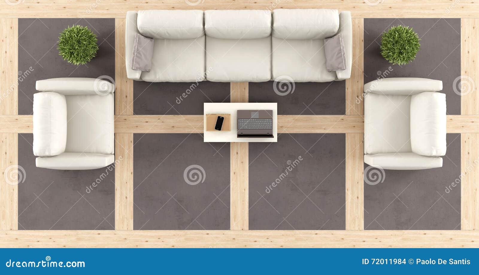 Vue supérieure d'un salon moderne illustration stock image: 72011984