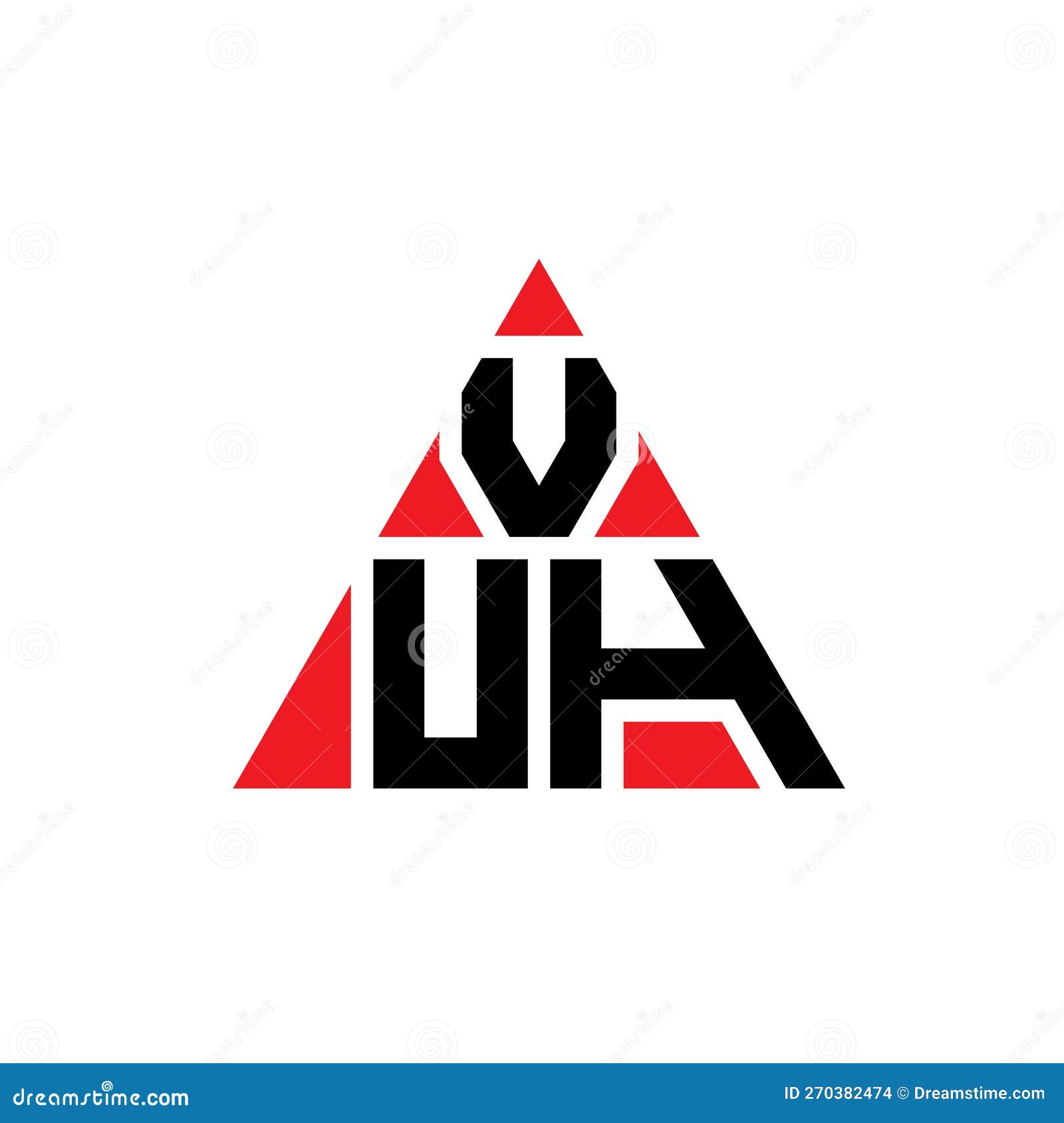 vuh triangle letter logo  with triangle . vuh triangle logo  monogram. vuh triangle  logo template with red