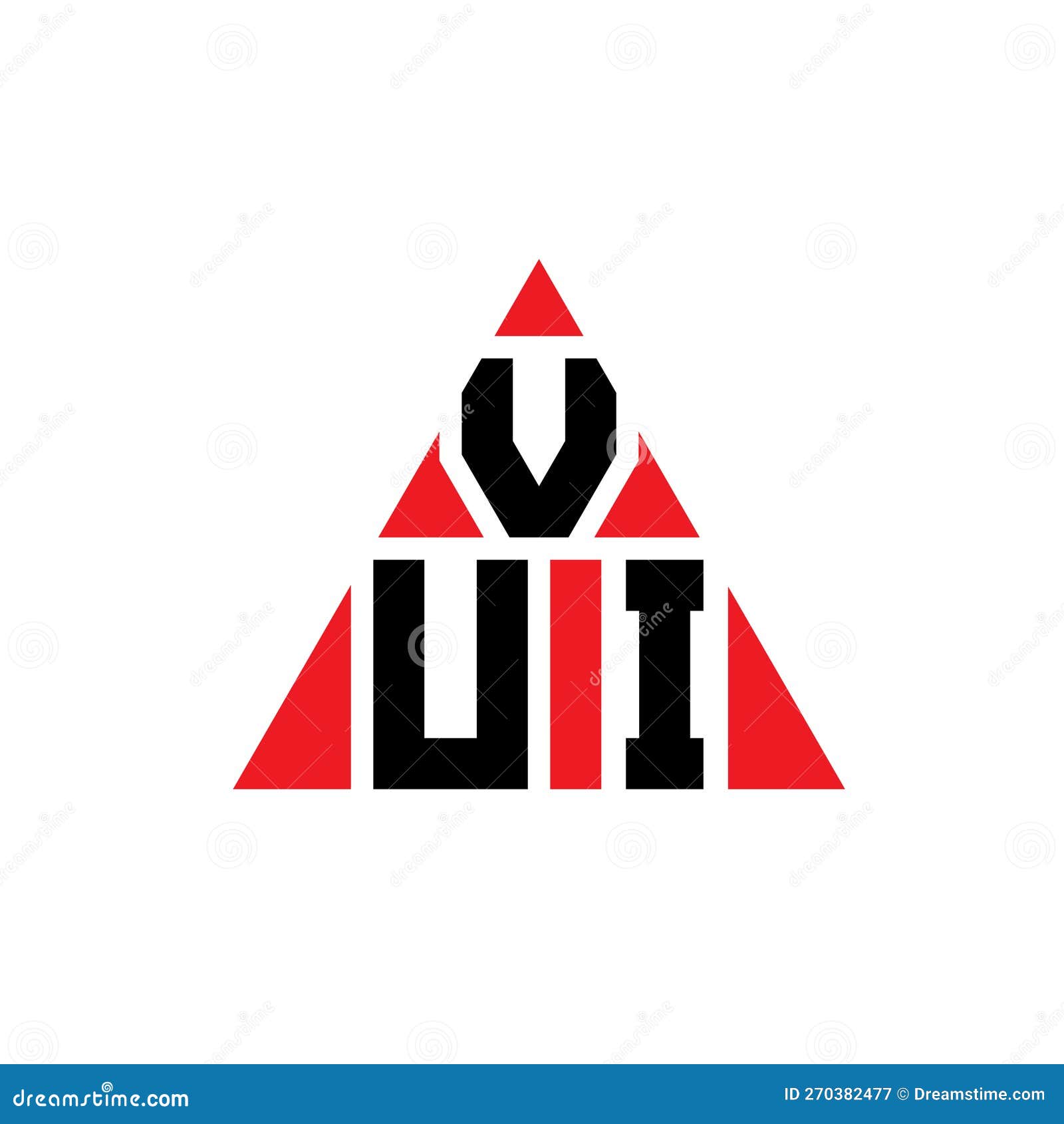 vui triangle letter logo  with triangle . vui triangle logo  monogram. vui triangle  logo template with red