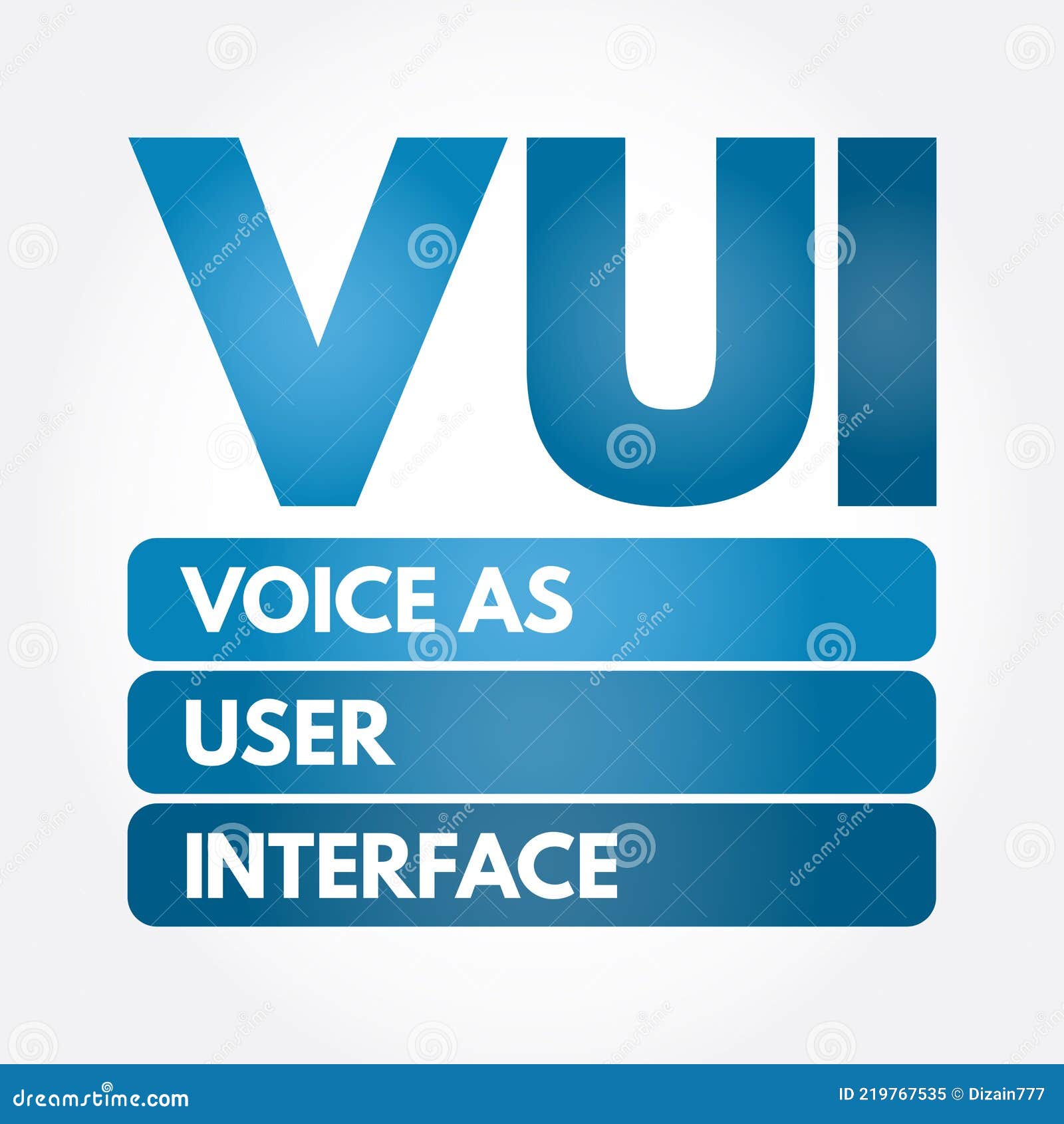 vui - voice as user interface acronym, technology concept background