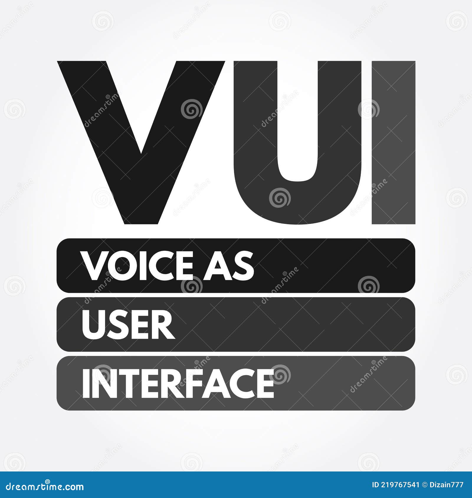 vui - voice as user interface acronym, technology concept background