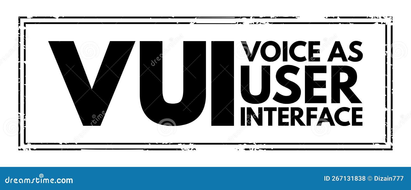 vui - voice as user interface acronym text stamp, technology concept background