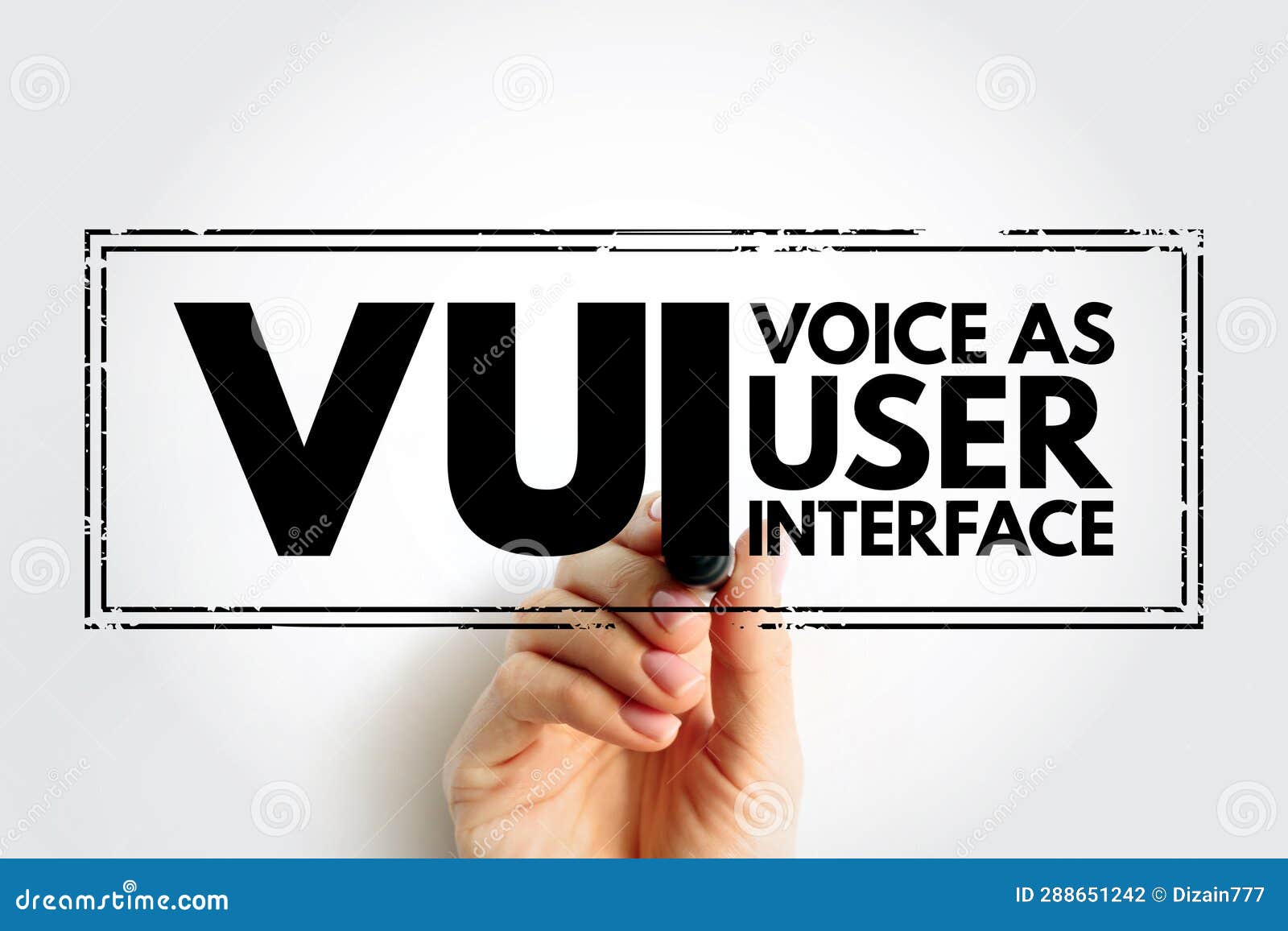 vui - voice as user interface acronym text stamp, technology concept background